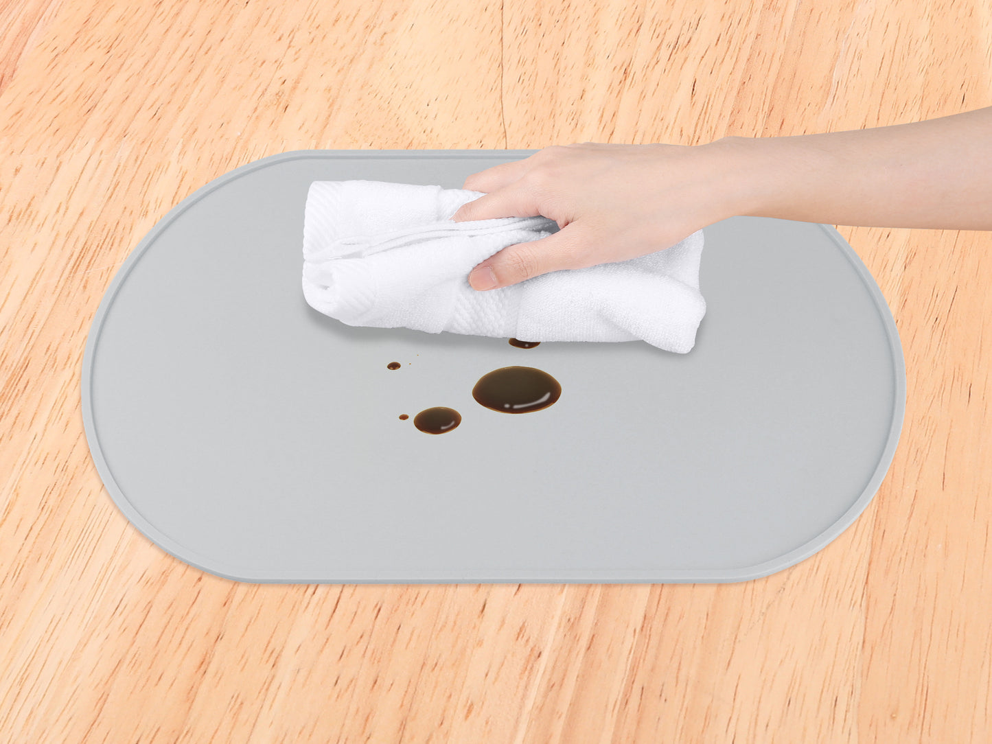 Juego de 6 manteles individuales de silicona para decoración de mesa de cocina y comedor, lavables y resistentes al calor, 15 x 10 pulgadas