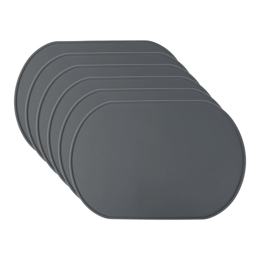 Juego de 6 manteles individuales de silicona para decoración de mesa de cocina y comedor, lavables y resistentes al calor, 15 x 10 pulgadas