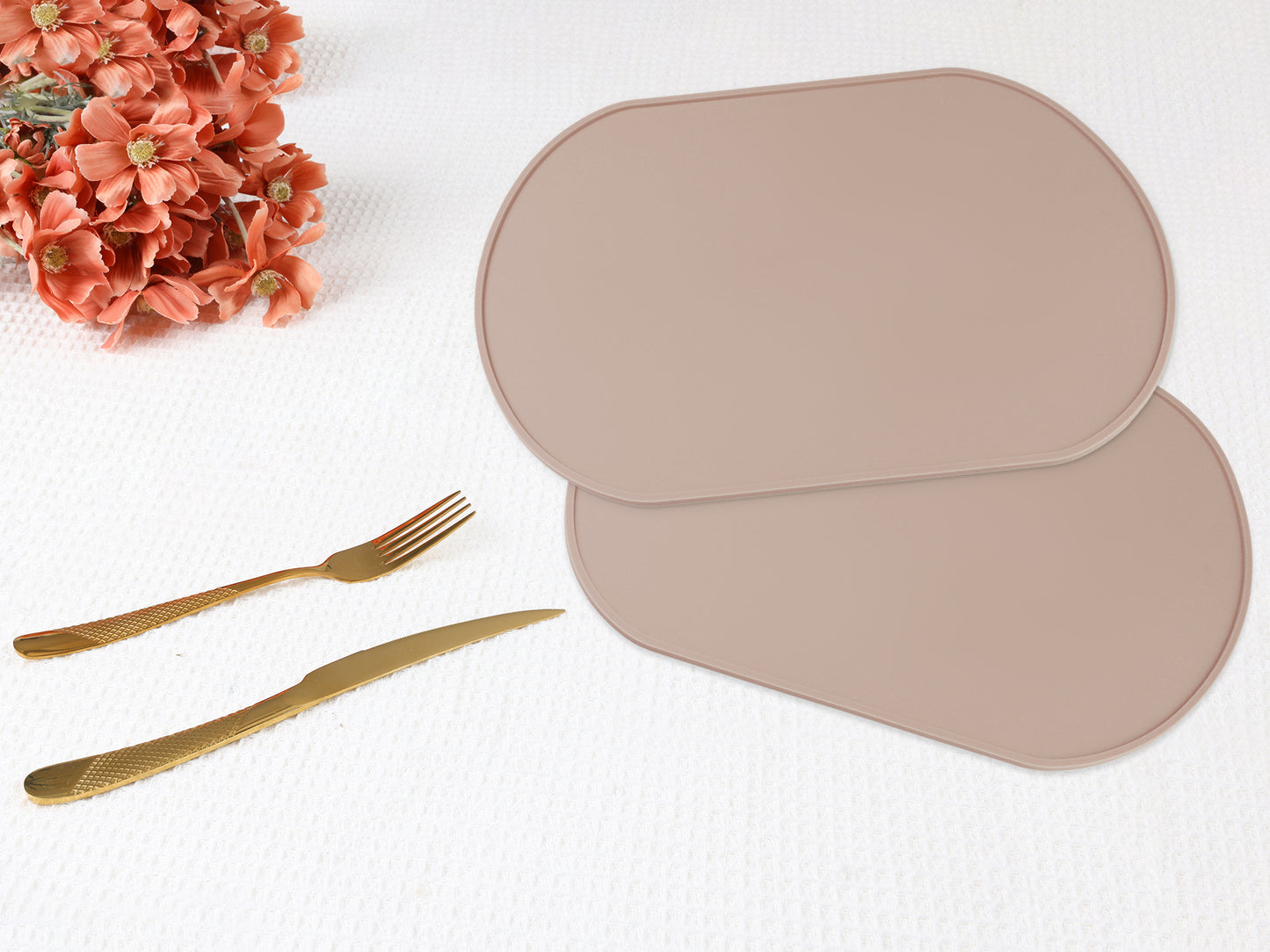 Juego de 6 manteles individuales de silicona para decoración de mesa de cocina y comedor, lavables y resistentes al calor, 15 x 10 pulgadas