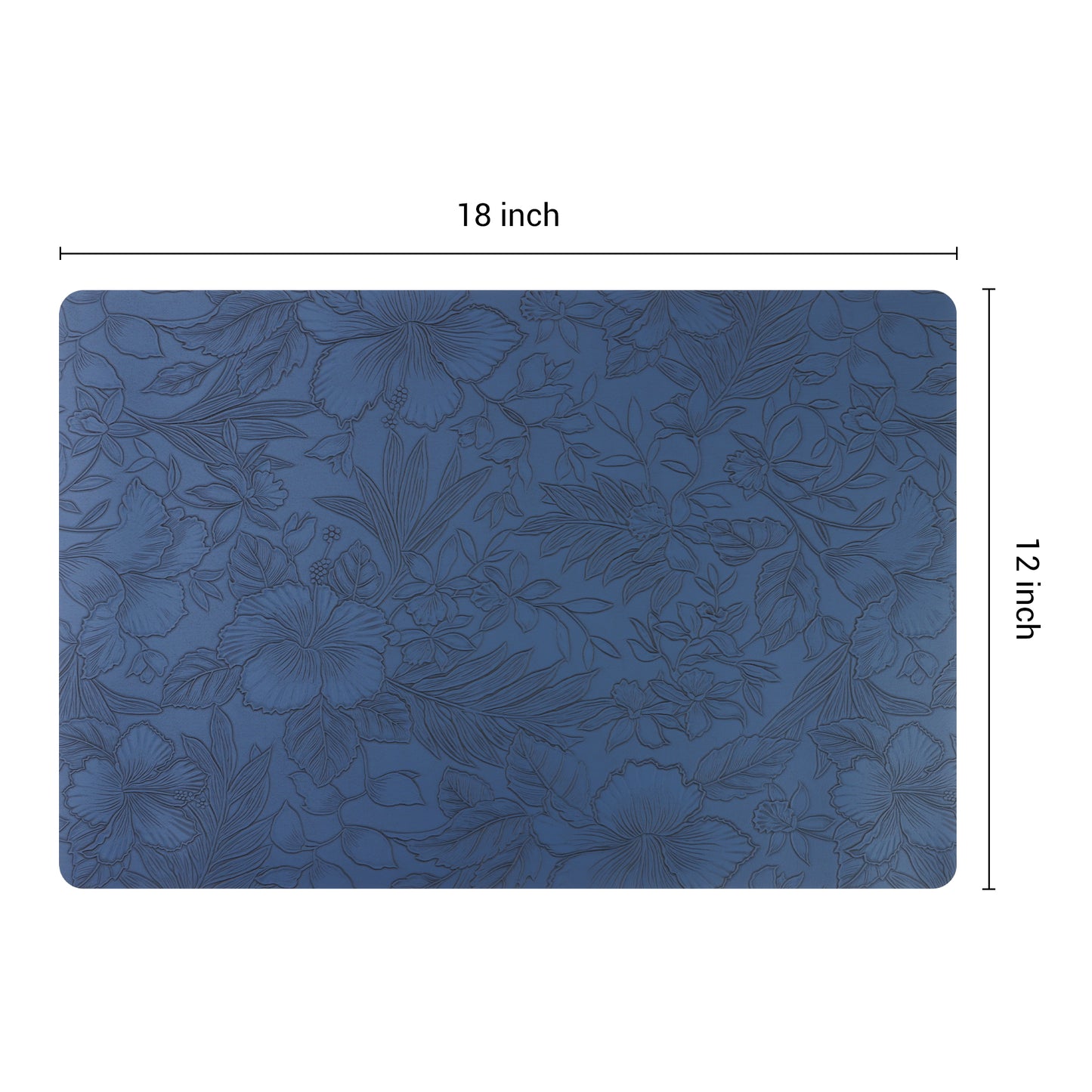Set of 6 Faux Leather Flower Placemats for Kitchen Dining Table Decor Washable Wipeable 18*12in