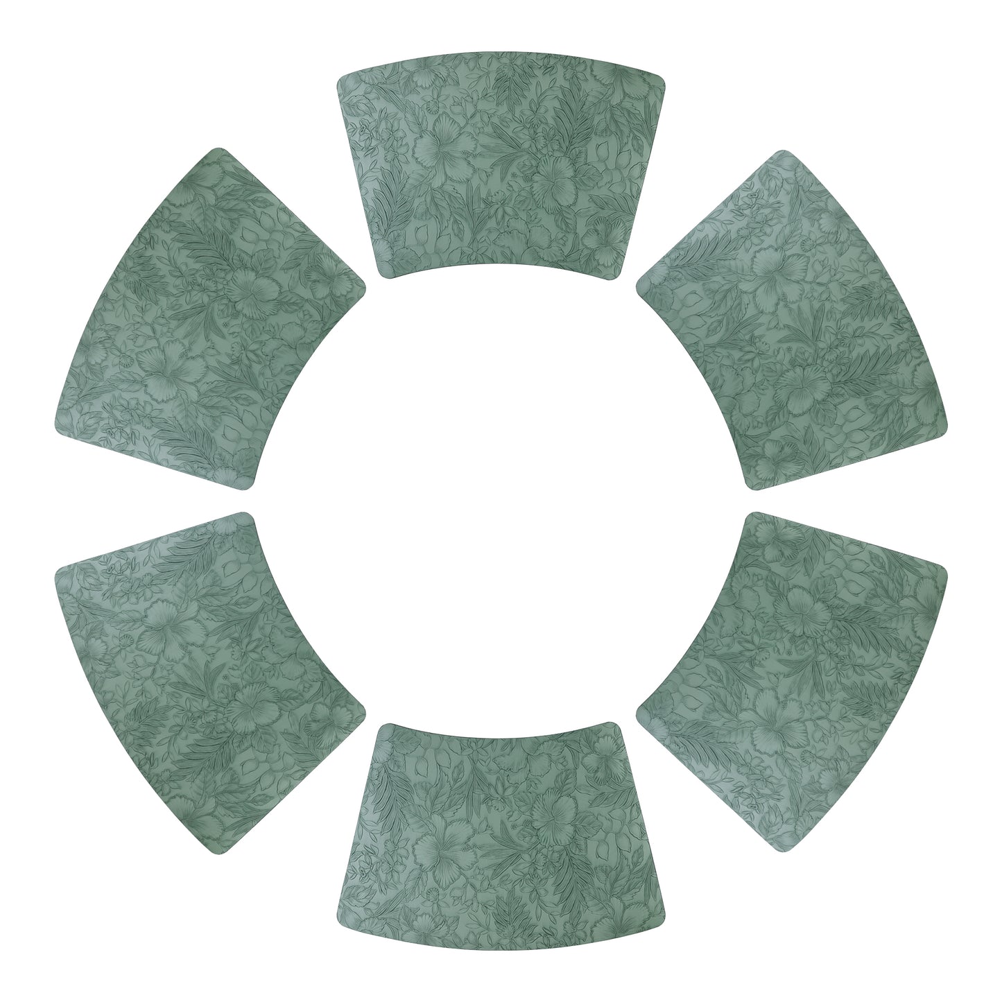 Set of 6 Placemats, Faux Leather Flowers for Kitchen Dining Table Decor 19*12in