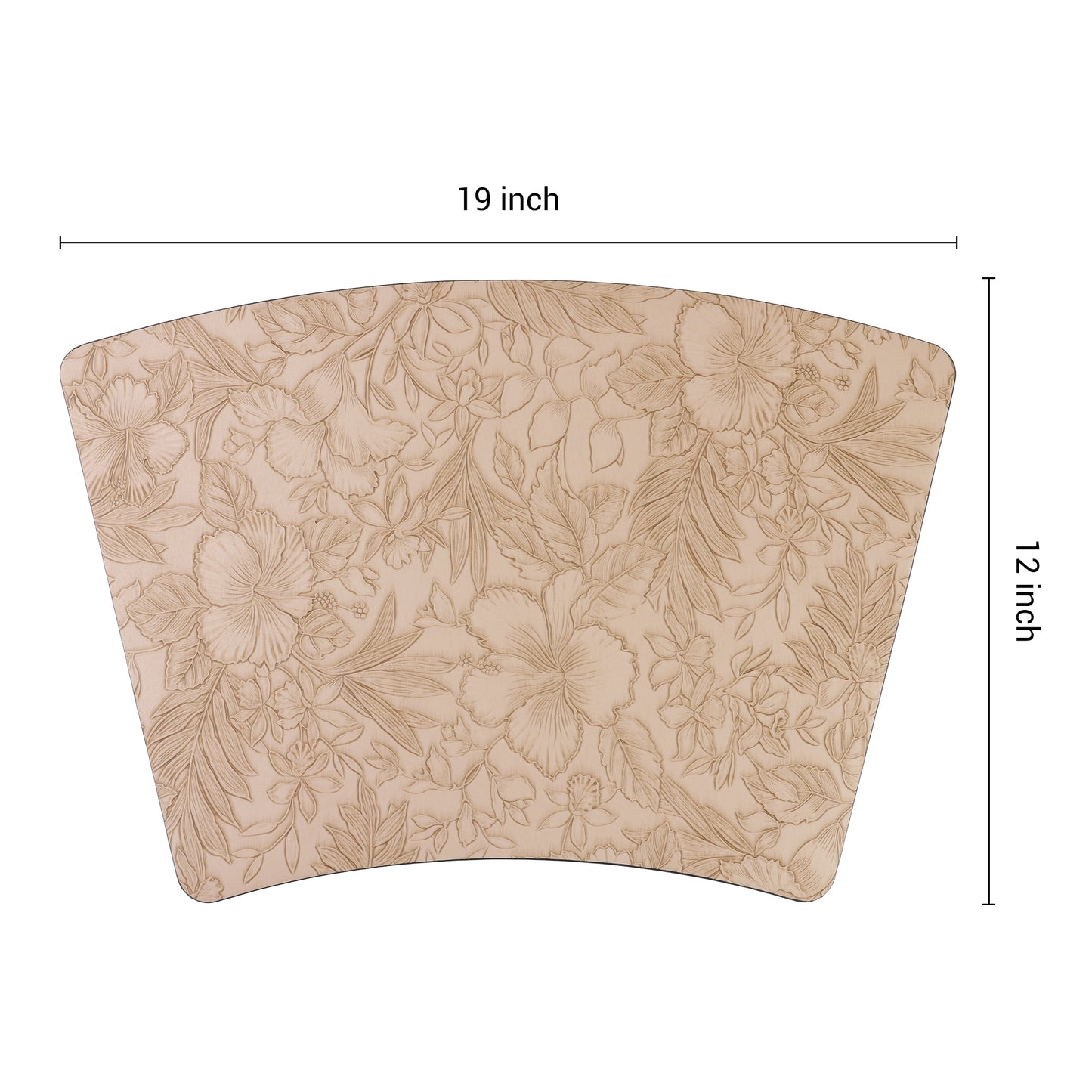 Set of 6 Placemats, Faux Leather Flowers for Kitchen Dining Table Decor 19*12in