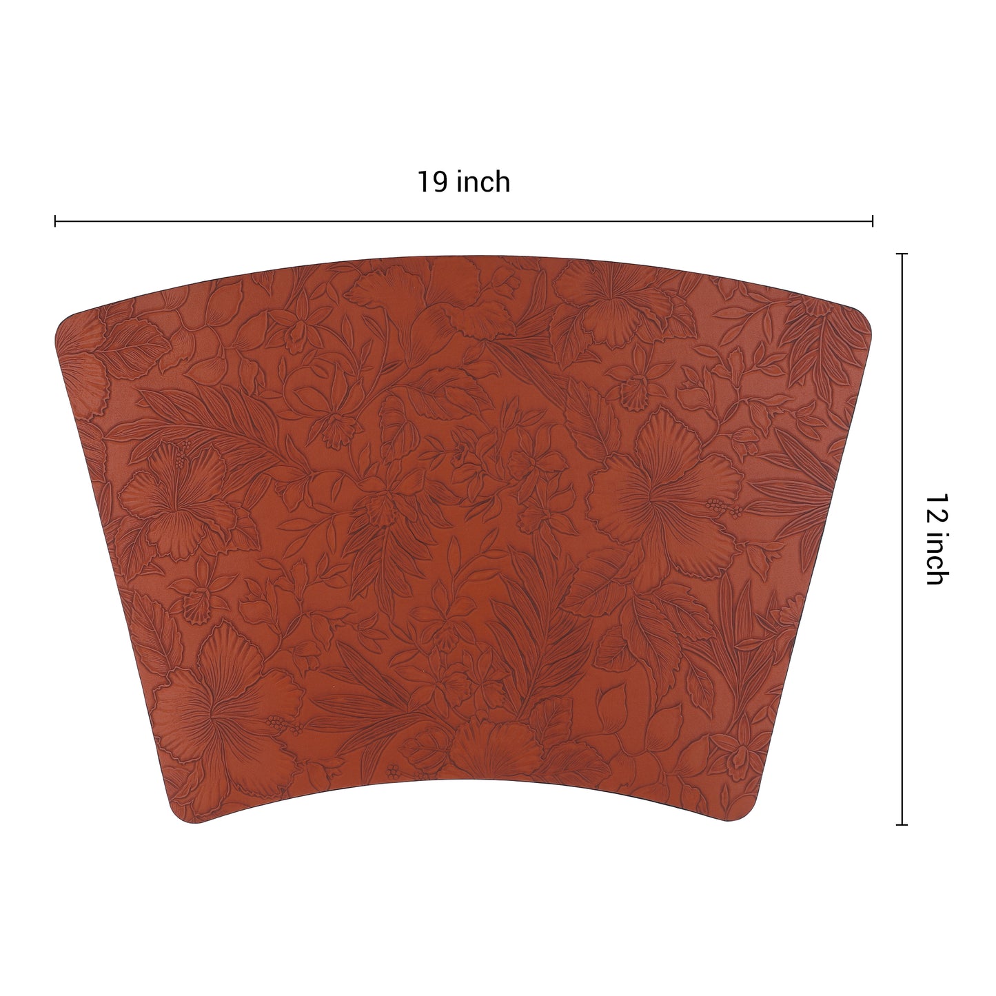 Set of 6 Placemats, Faux Leather Flowers for Kitchen Dining Table Decor 19*12in