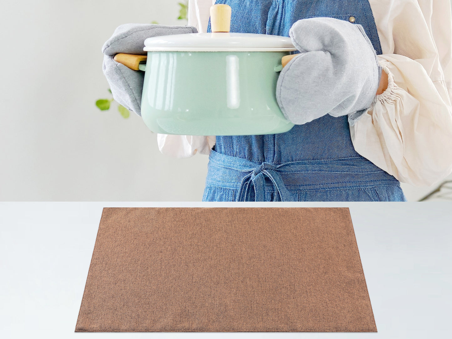Placemats Set of 6 Polyester for Kitchen Dining Table Decor Heat Resistant 18*12in