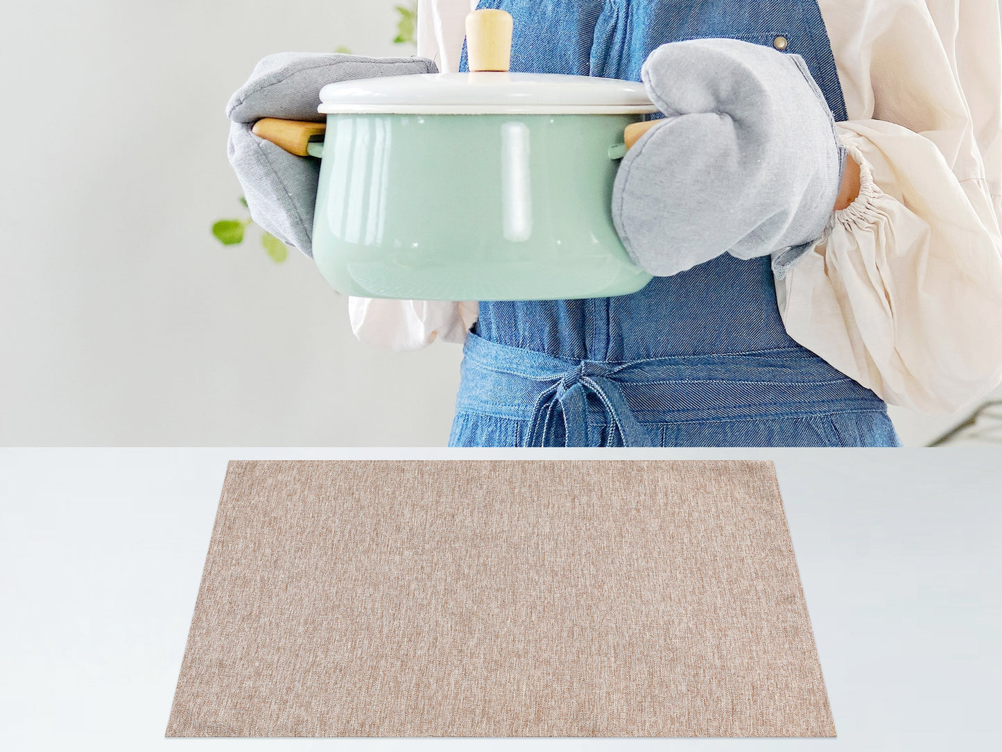 Placemats Set of 6 Polyester for Kitchen Dining Table Decor Heat Resistant 18*12in