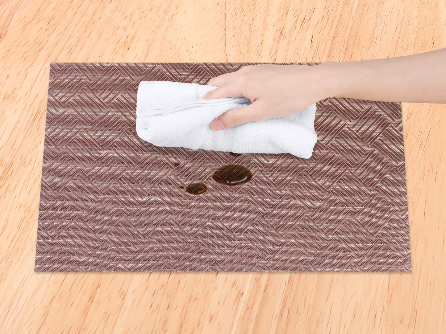 Placemats Set of 6 PVC for Kitchen Dining Table Decor Heat Resistant 18*12in
