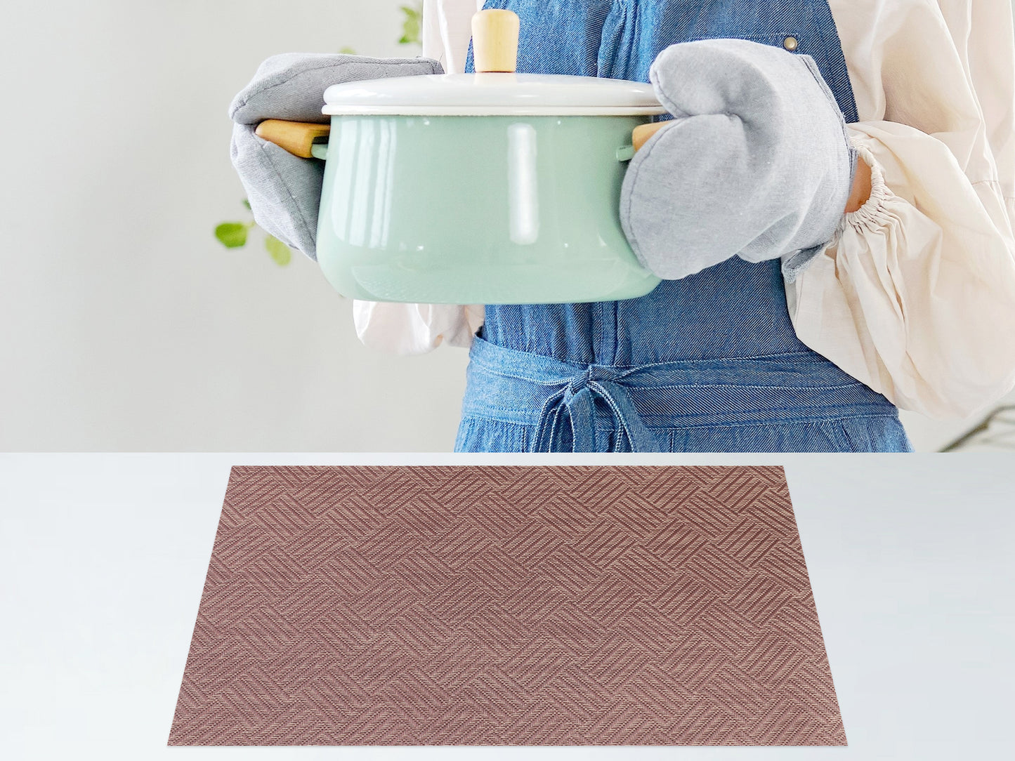 Placemats Set of 6 PVC for Kitchen Dining Table Decor Heat Resistant 18*12in