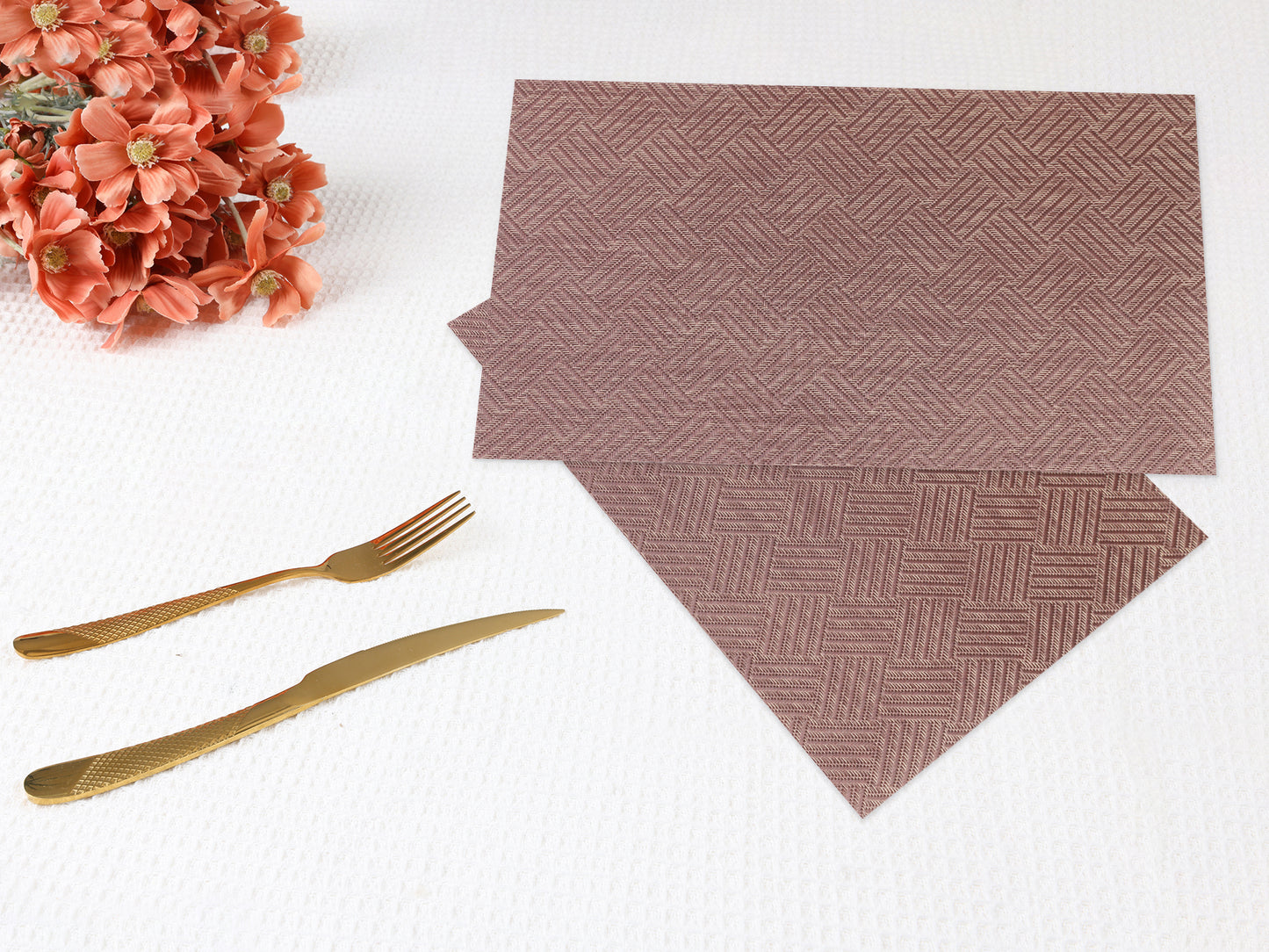 Placemats Set of 6 PVC for Kitchen Dining Table Decor Heat Resistant 18*12in