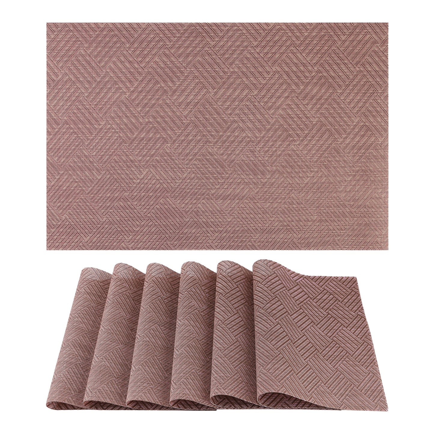 Placemats Set of 6 PVC for Kitchen Dining Table Decor Heat Resistant 18*12in