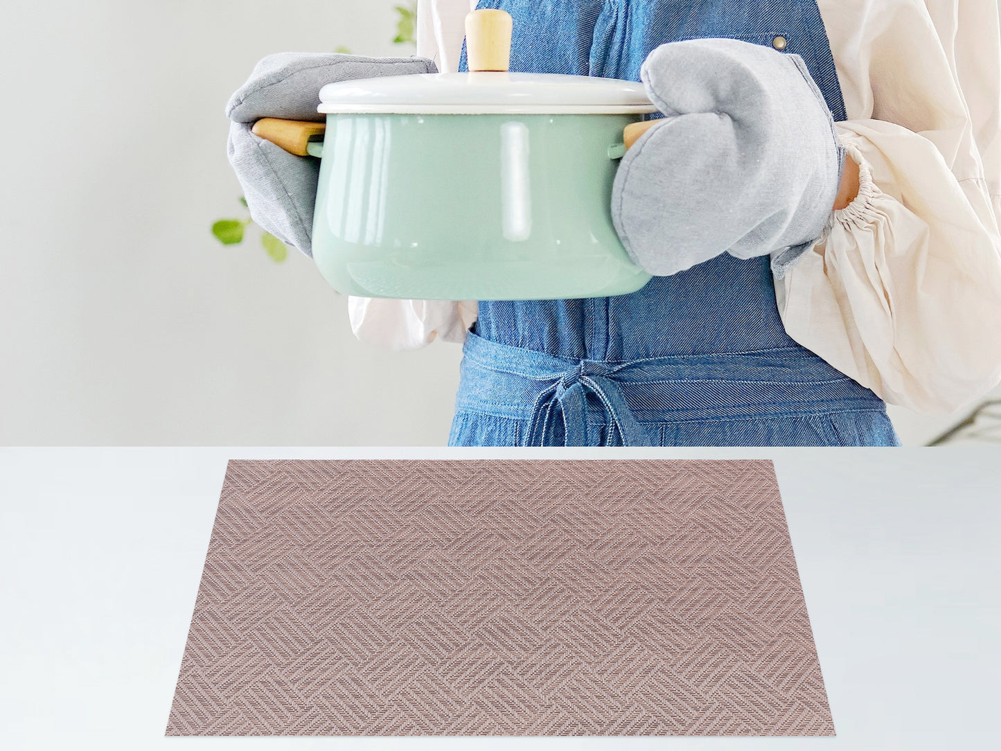 Placemats Set of 6 PVC for Kitchen Dining Table Decor Heat Resistant 18*12in