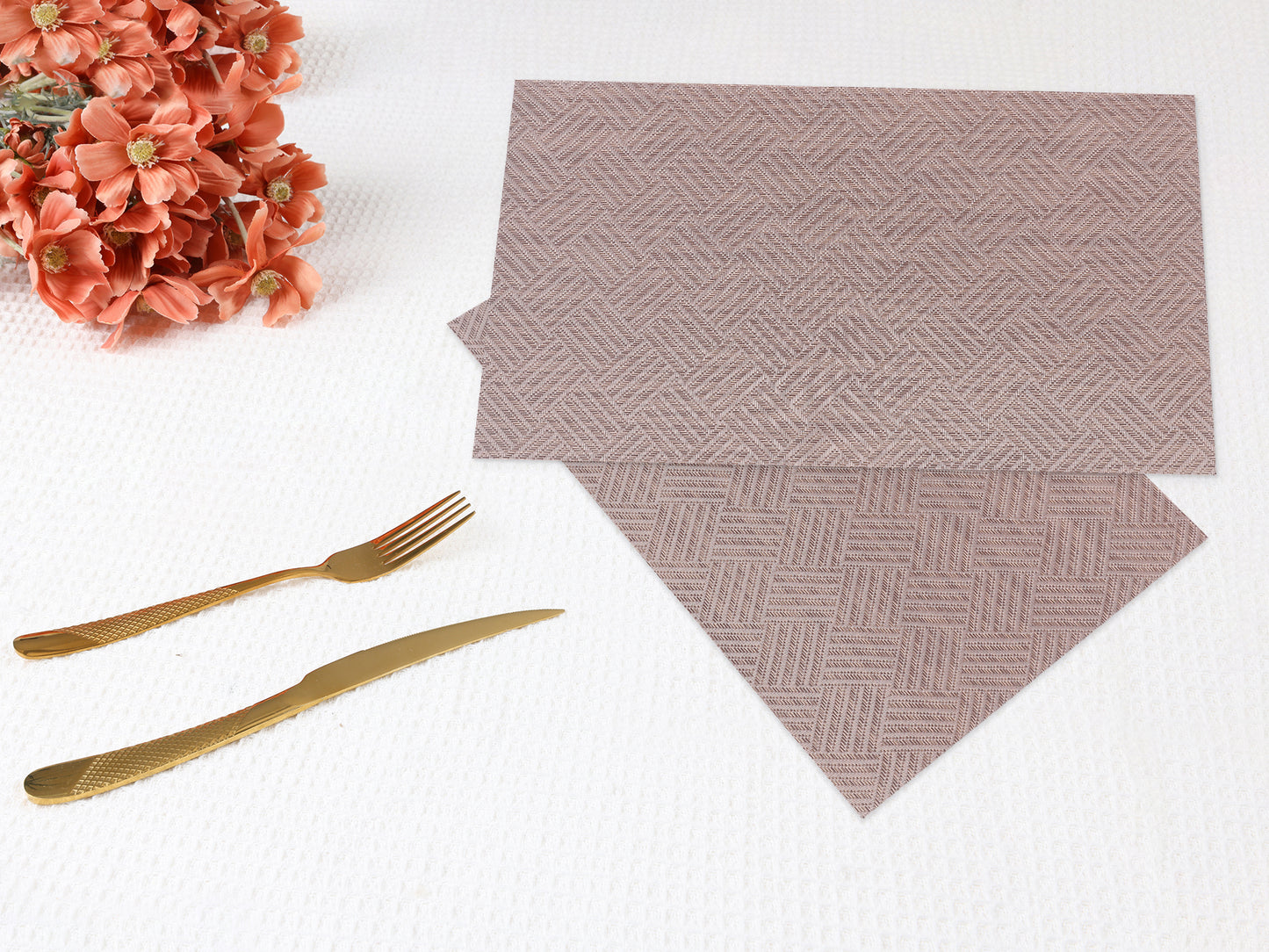 Placemats Set of 6 PVC for Kitchen Dining Table Decor Heat Resistant 18*12in