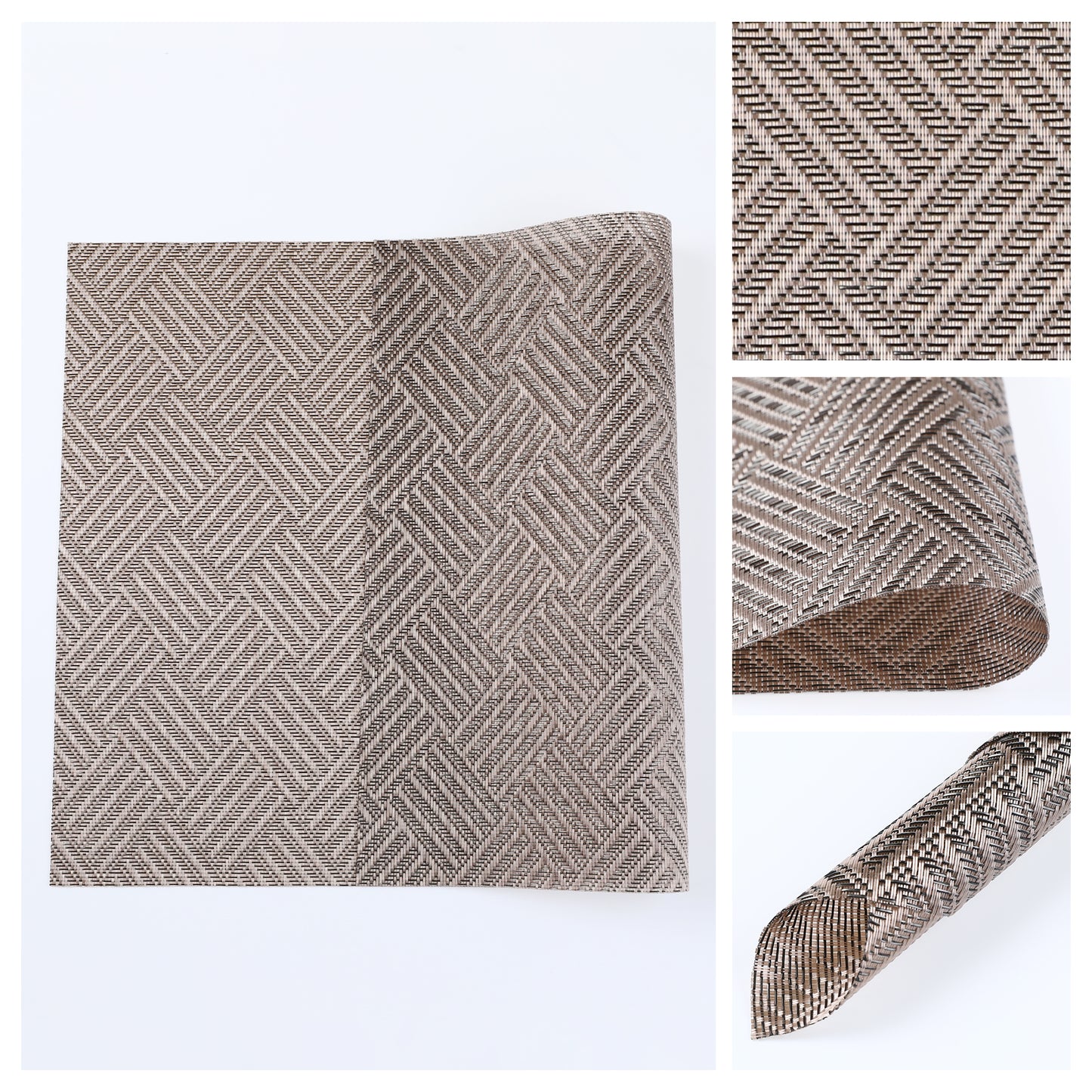 Placemats Set of 6 PVC for Kitchen Dining Table Decor Heat Resistant 18*12in