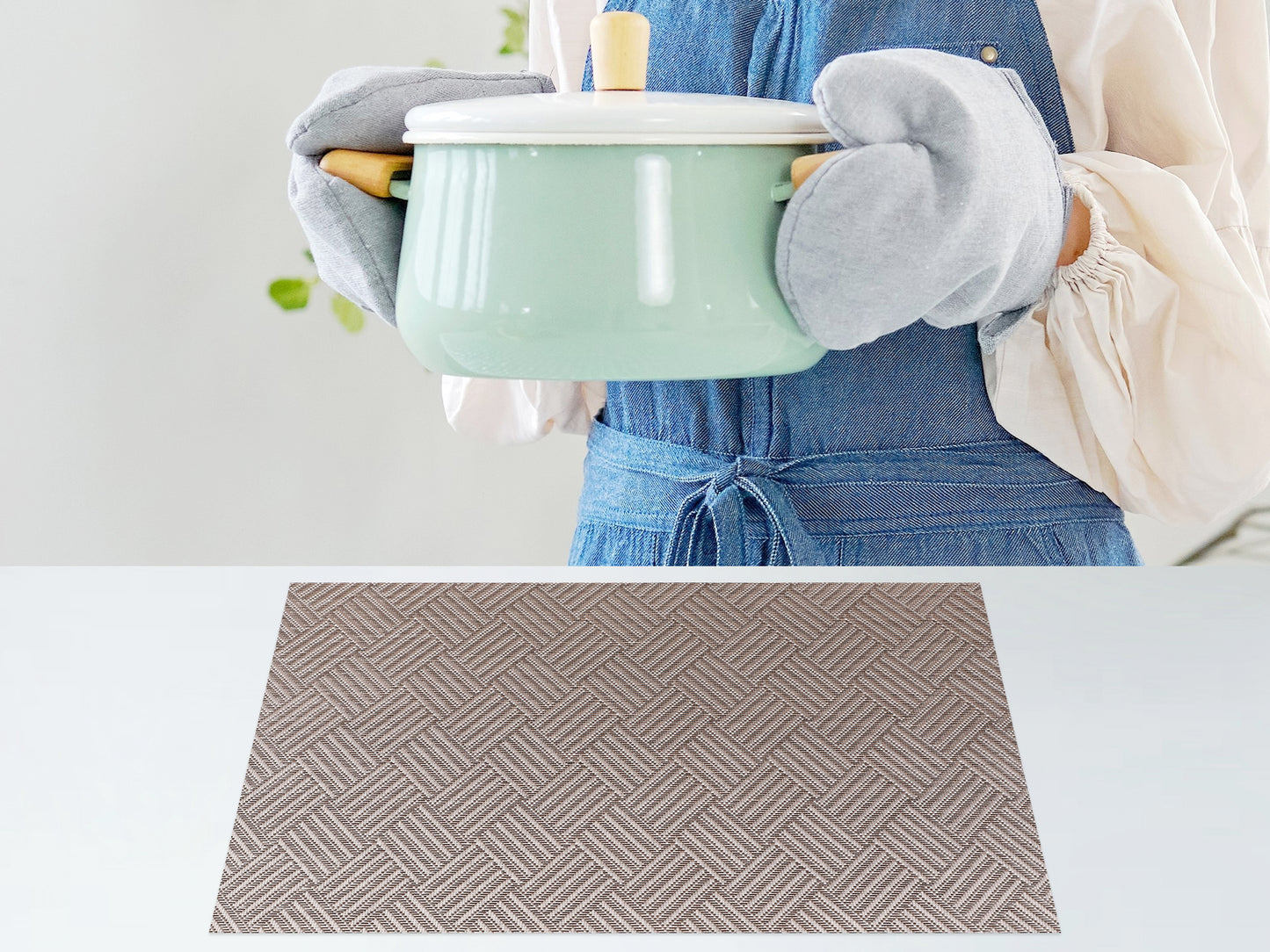 Placemats Set of 6 PVC for Kitchen Dining Table Decor Heat Resistant 18*12in