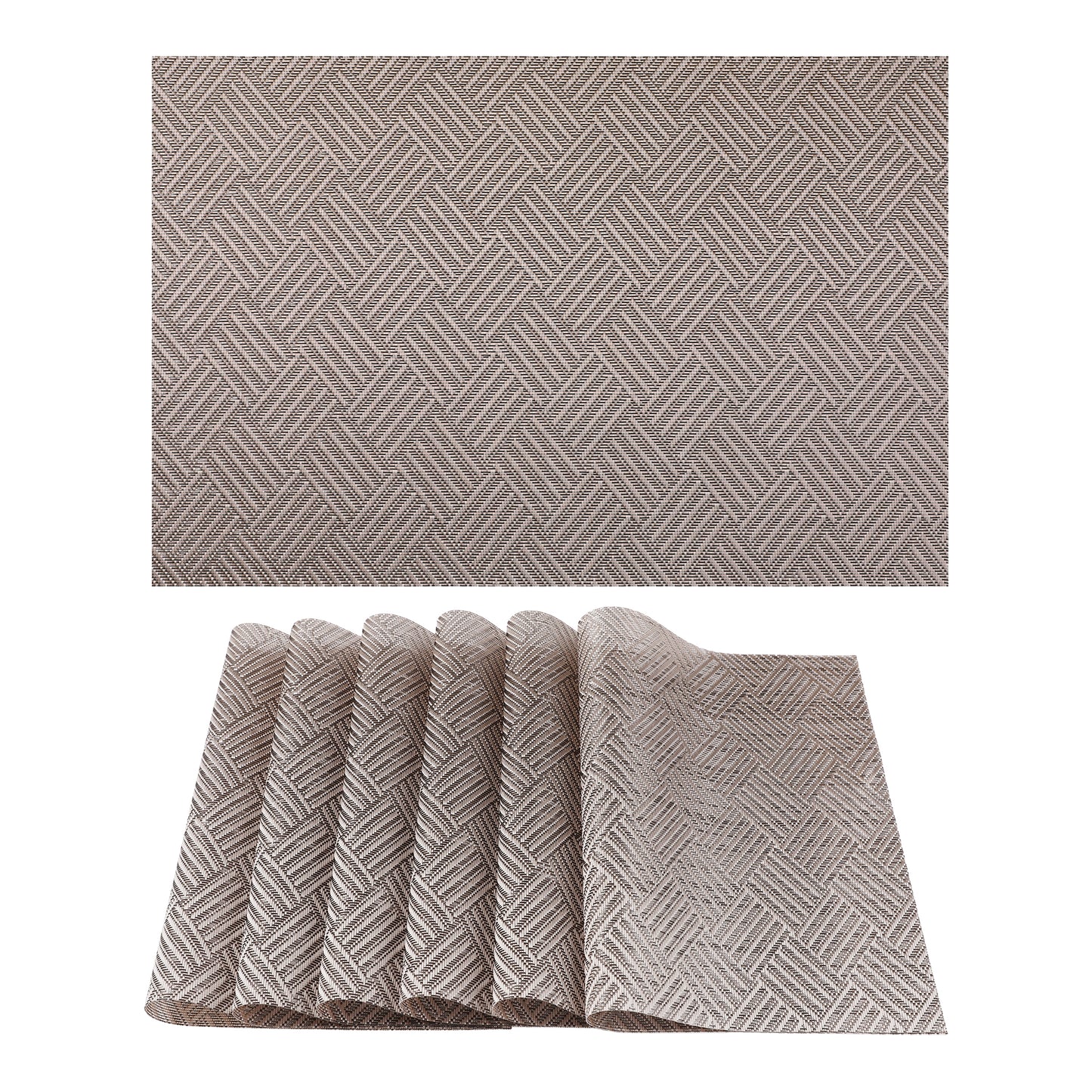Placemats Set of 6 PVC for Kitchen Dining Table Decor Heat Resistant 18*12in