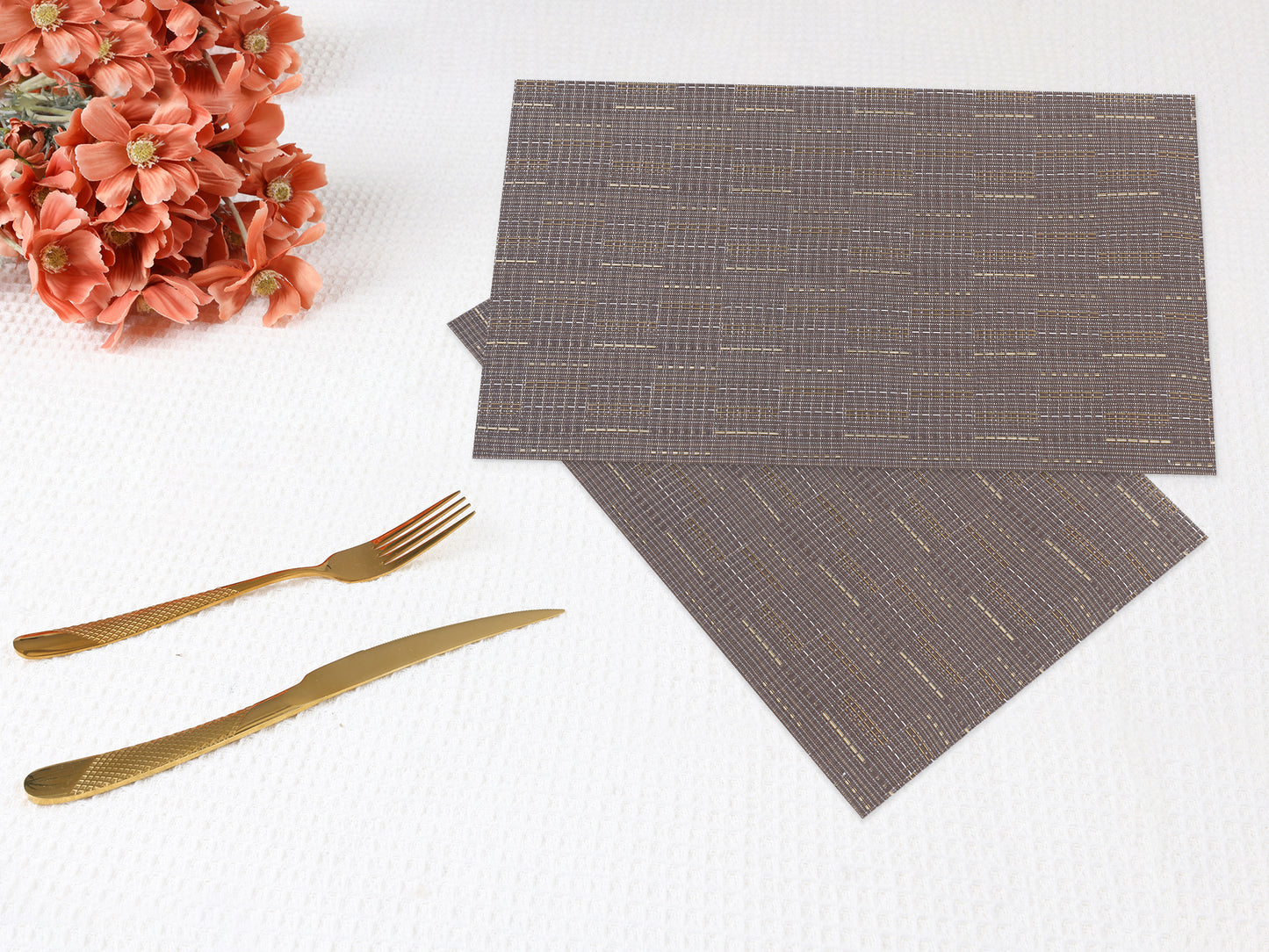 Placemats Set of 8 PVC for Kitchen Dining Table Decor Heat Resistant Wipeable 18*12in
