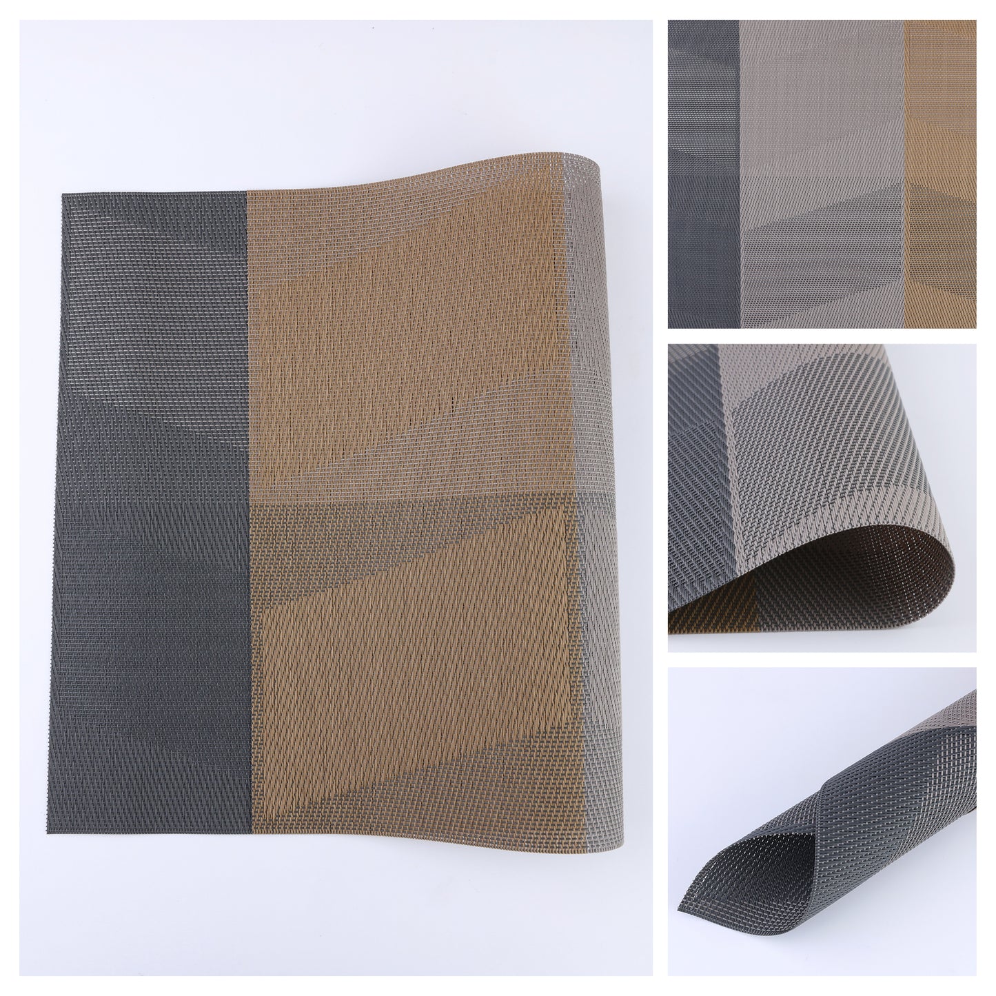 Juego de 6 manteles individuales de PVC para decoración de mesa de cocina y comedor, resistentes al calor y lavables, 45,7 x 30,5 cm