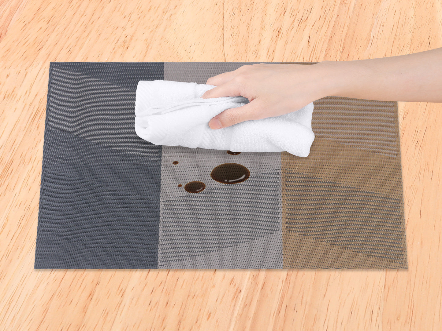 Juego de 6 manteles individuales de PVC para decoración de mesa de cocina y comedor, resistentes al calor y lavables, 45,7 x 30,5 cm
