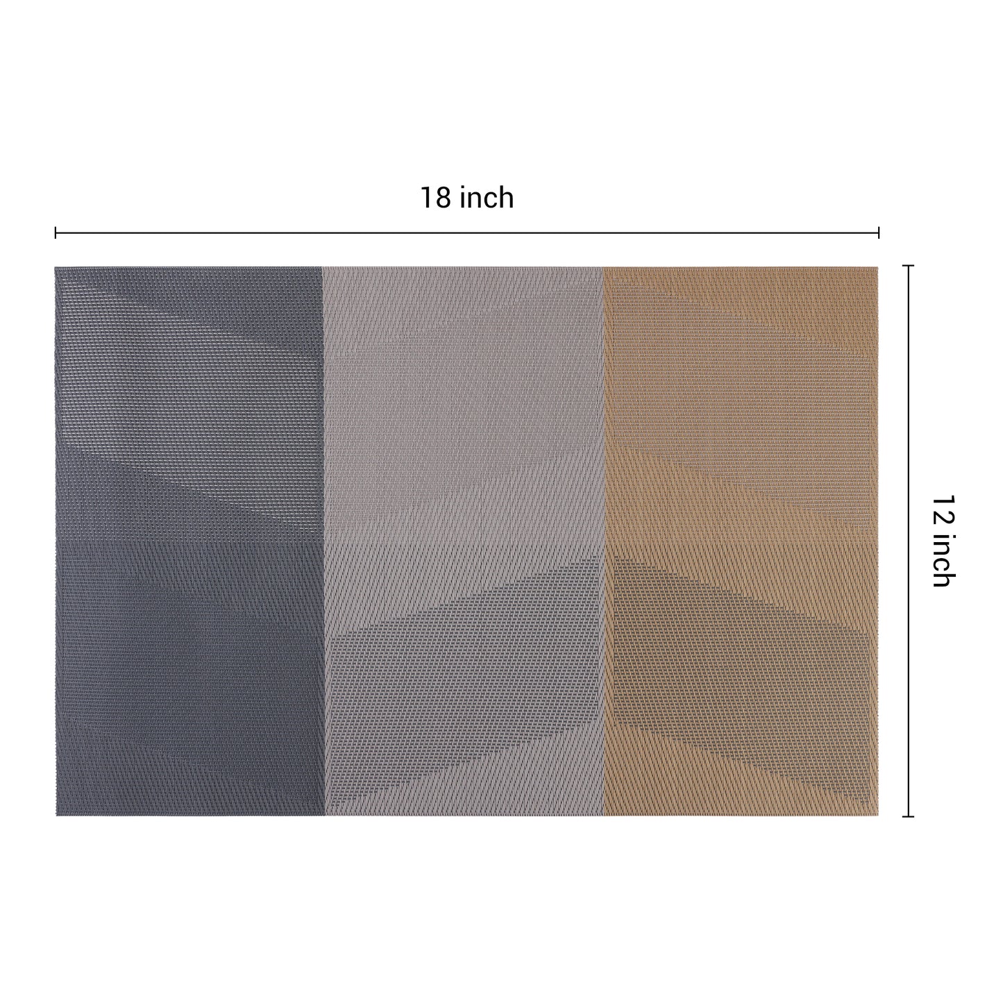 Juego de 6 manteles individuales de PVC para decoración de mesa de cocina y comedor, resistentes al calor y lavables, 45,7 x 30,5 cm