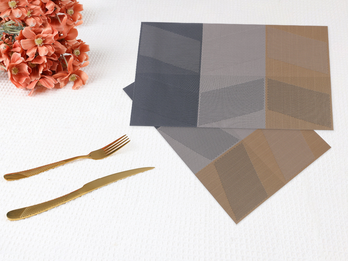 Set of 6 Placemats for Kitchen Dining Table Decor Heat-resistant Wipeable 18*12in