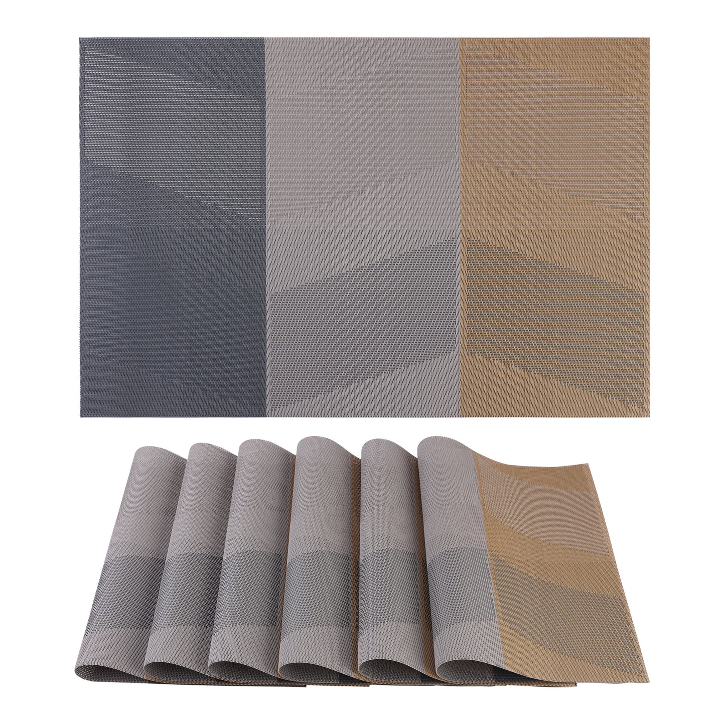 Juego de 6 manteles individuales de PVC para decoración de mesa de cocina y comedor, resistentes al calor y lavables, 45,7 x 30,5 cm