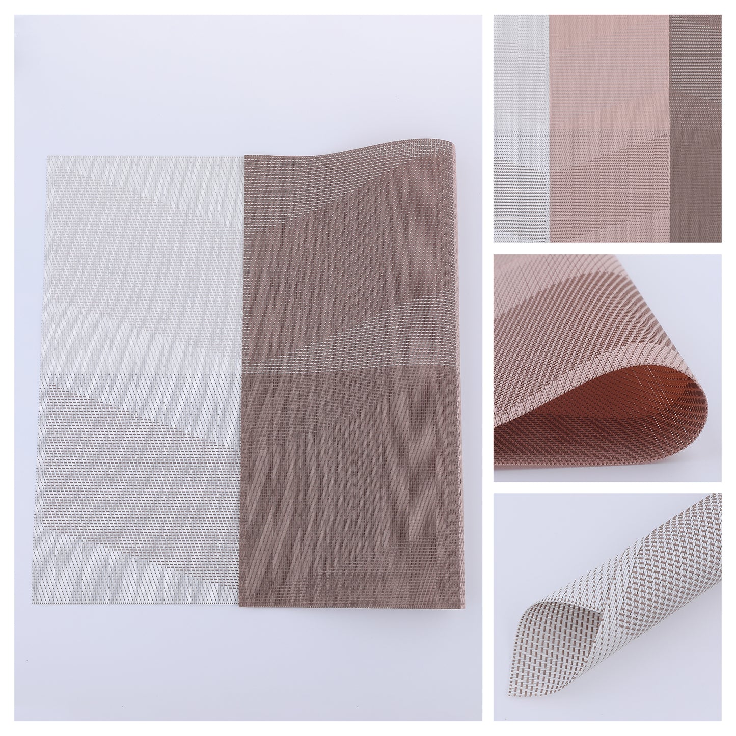 Set of 6 PVC Placemats for Kitchen Dining Table Decor Heat-resistant Wipeable 18*12in