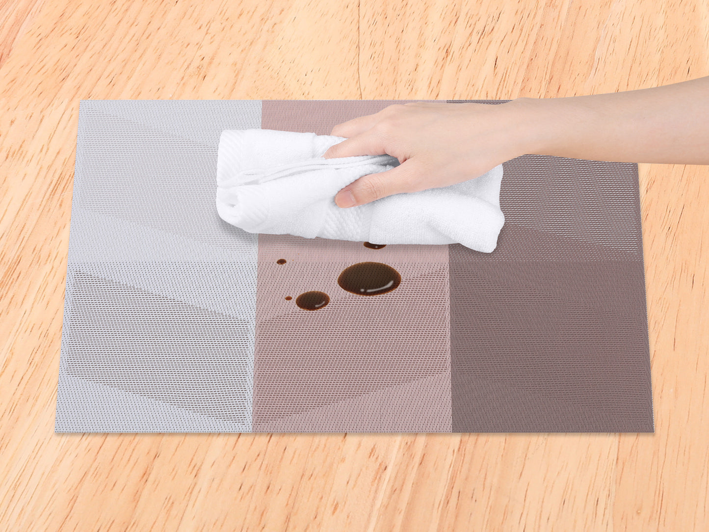 Set of 6 PVC Placemats for Kitchen Dining Table Decor Heat-resistant Wipeable 18*12in