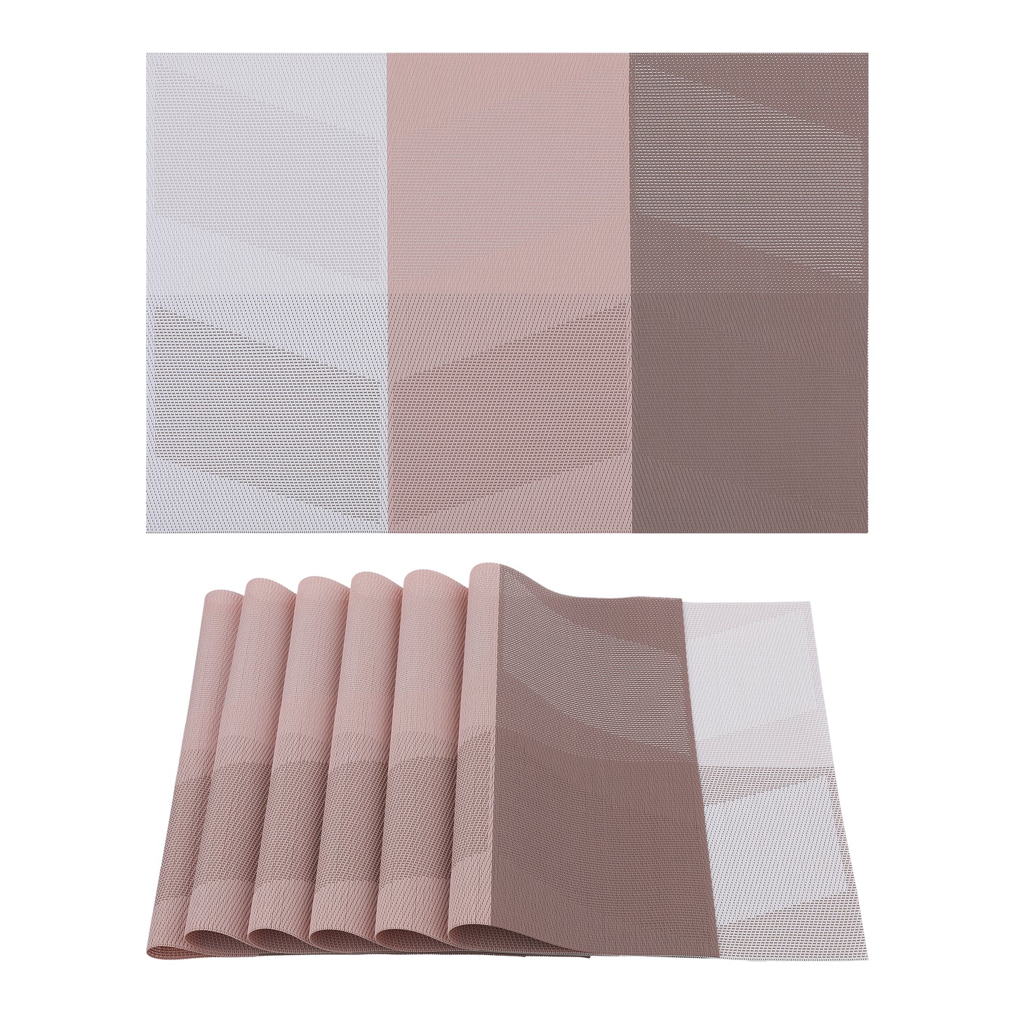 Set of 6 PVC Placemats for Kitchen Dining Table Decor Heat-resistant Wipeable 18*12in