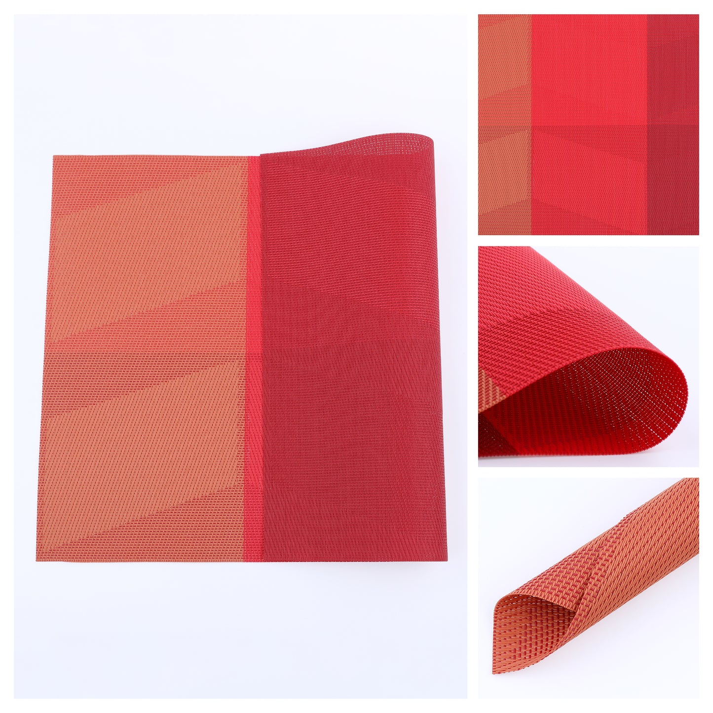 Set of 6 PVC Placemats for Kitchen Dining Table Decor Heat-resistant Wipeable 18*12in