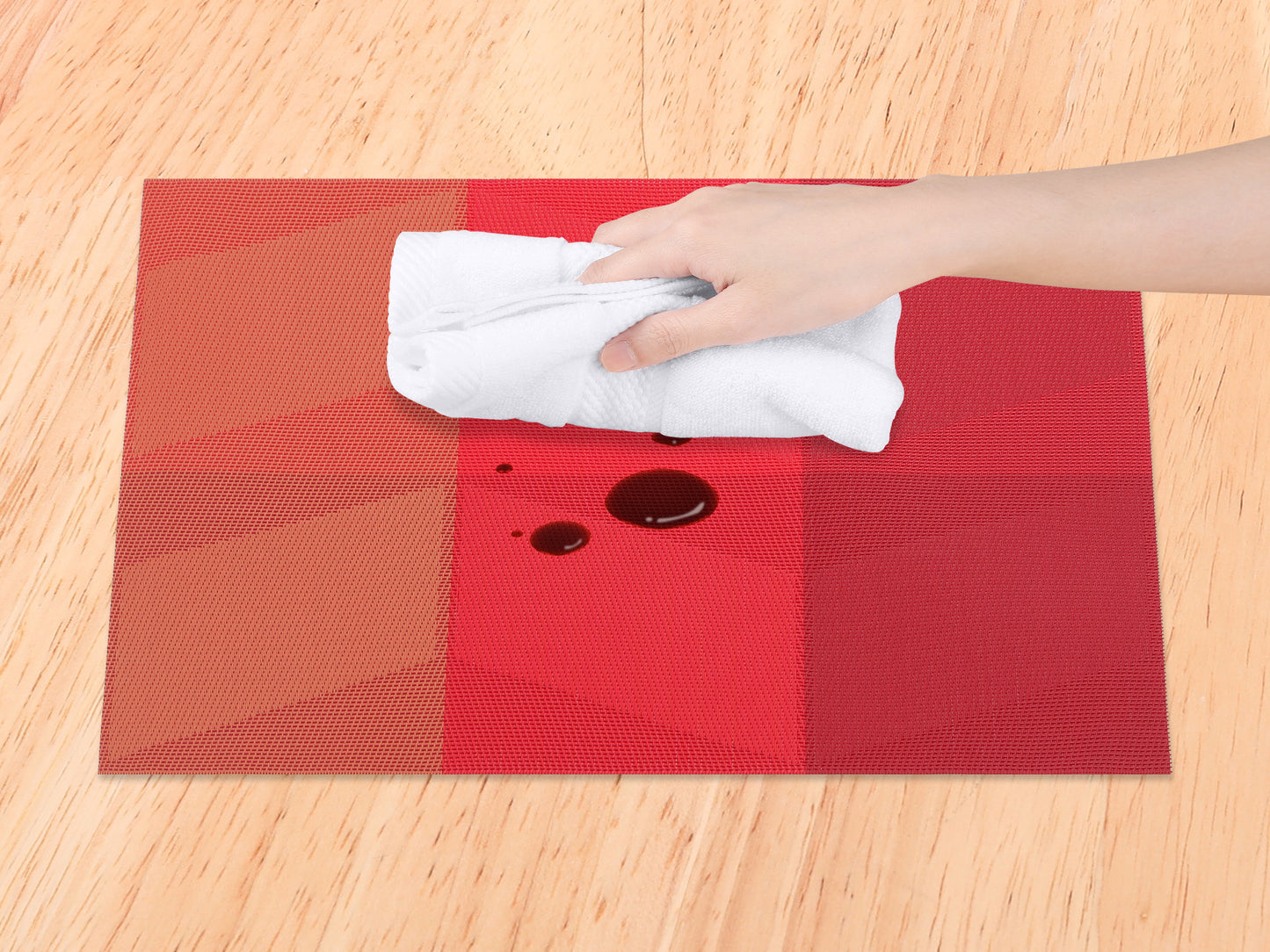 Set of 6 PVC Placemats for Kitchen Dining Table Decor Heat-resistant Wipeable 18*12in