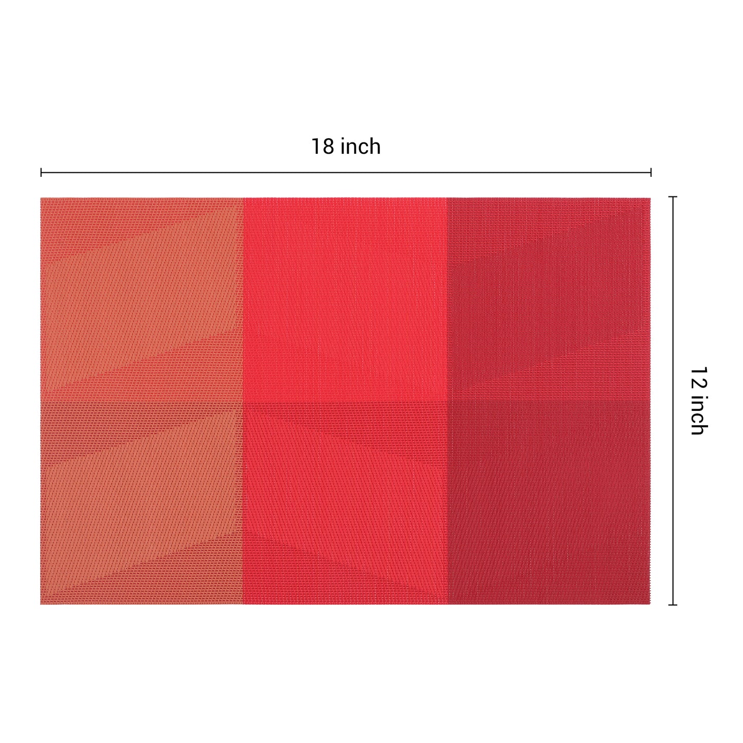 Set of 6 PVC Placemats for Kitchen Dining Table Decor Heat-resistant Wipeable 18*12in