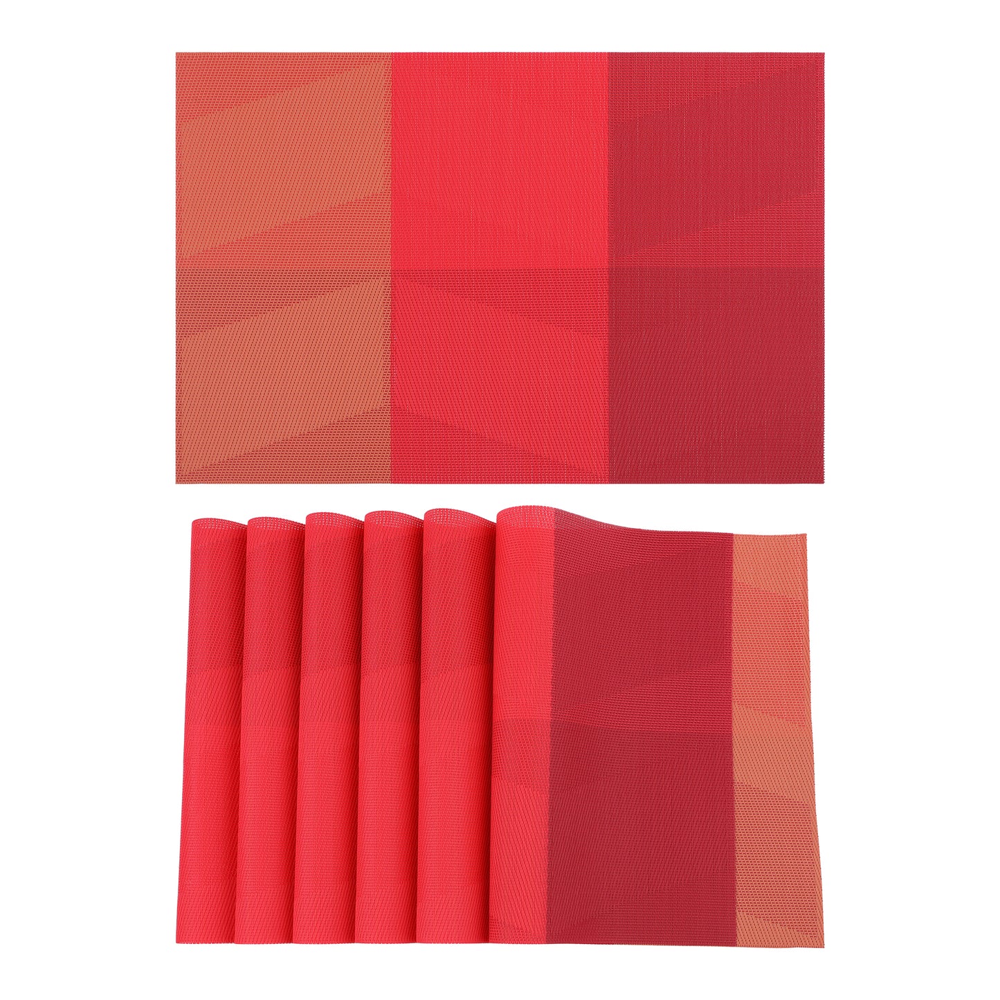 Set of 6 PVC Placemats for Kitchen Dining Table Decor Heat-resistant Wipeable 18*12in