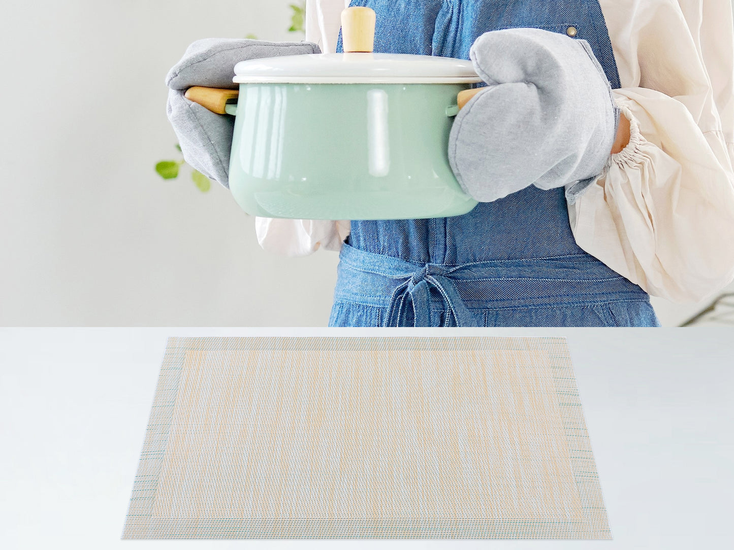 Placemats Set of 8 PVC for Kitchen Dining Table Decor Heat Resistant Wipeable 18*12in