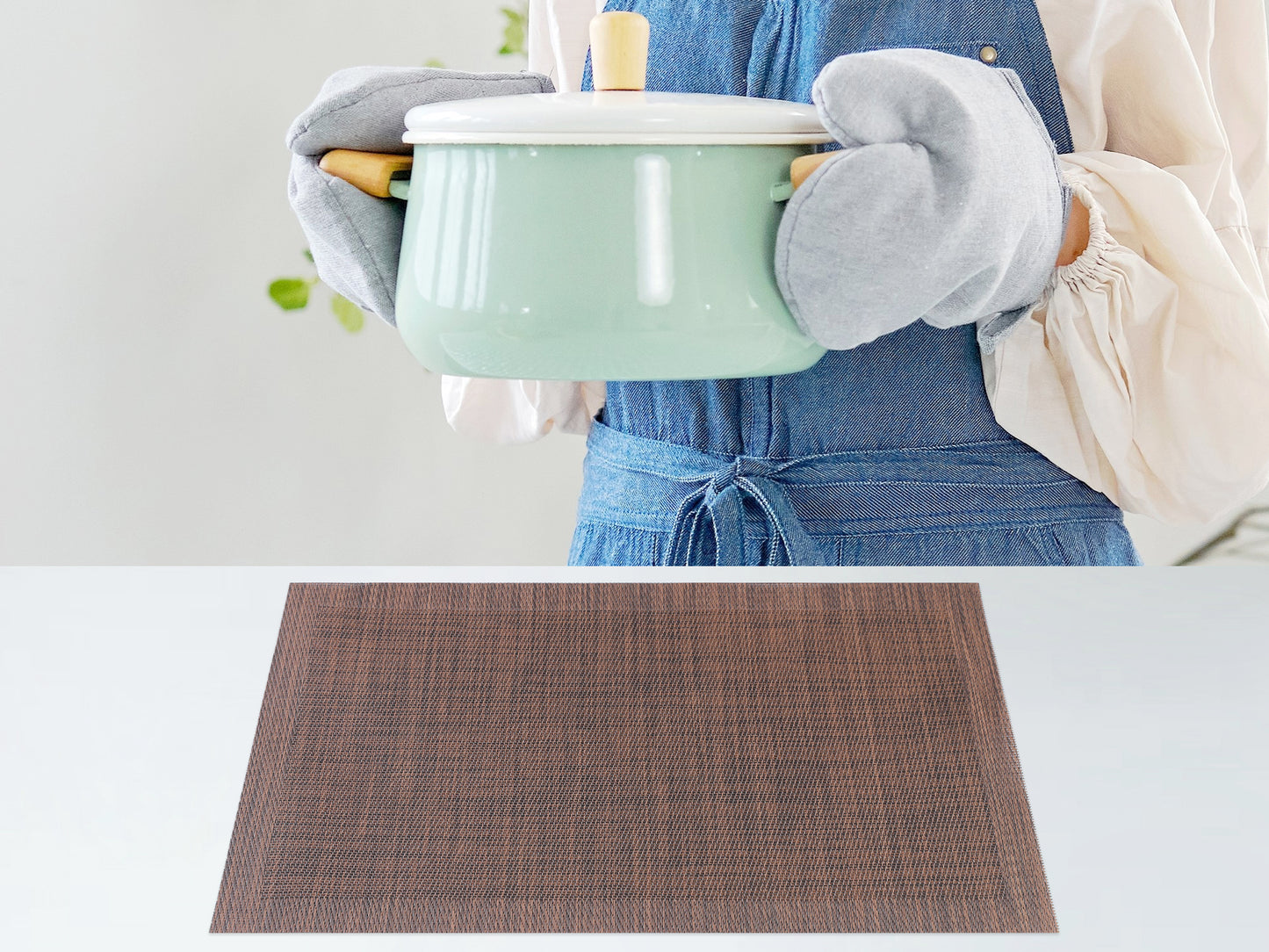 Placemats Set of 8 PVC for Kitchen Dining Table Decor Heat Resistant Wipeable 18*12in