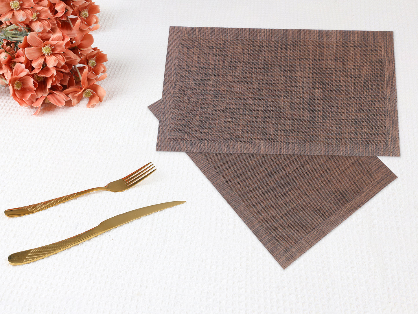 Placemats Set of 8 PVC for Kitchen Dining Table Decor Heat Resistant Wipeable 18*12in