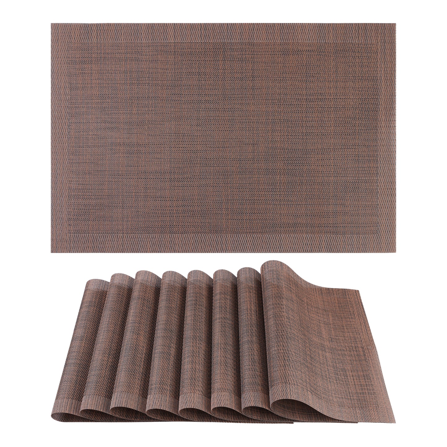 Placemats Set of 8 PVC for Kitchen Dining Table Decor Heat Resistant Wipeable 18*12in