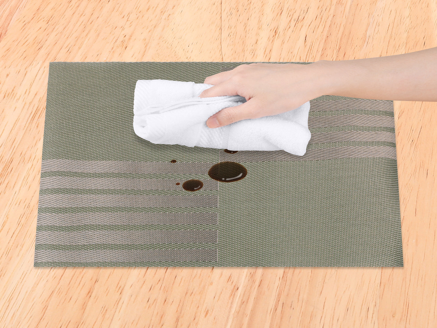 Set of 6 PVC Placemats for Kitchen Dining Table Decor Heat-resistant Wipeable 18*12in