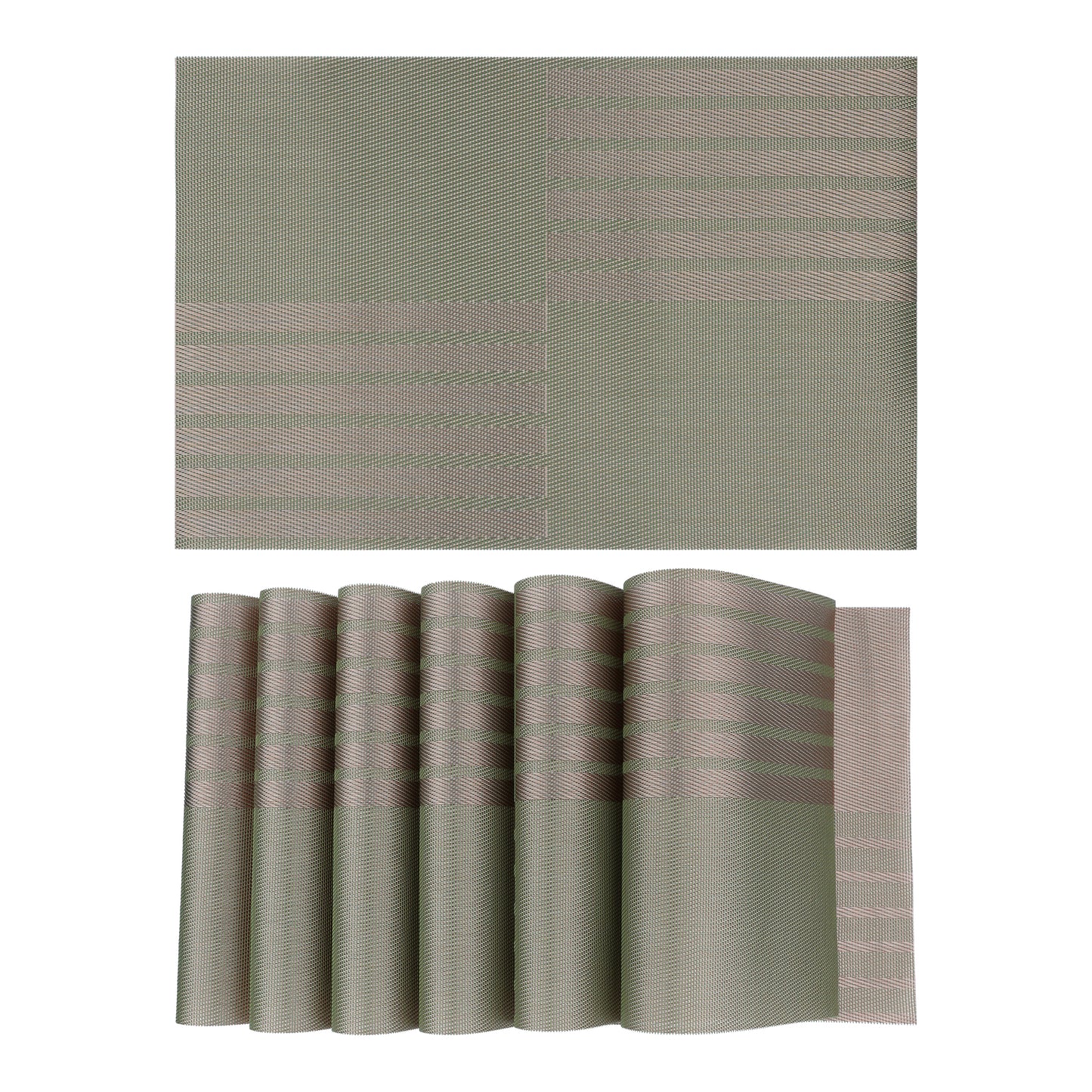 Set of 6 PVC Placemats for Kitchen Dining Table Decor Heat-resistant Wipeable 18*12in