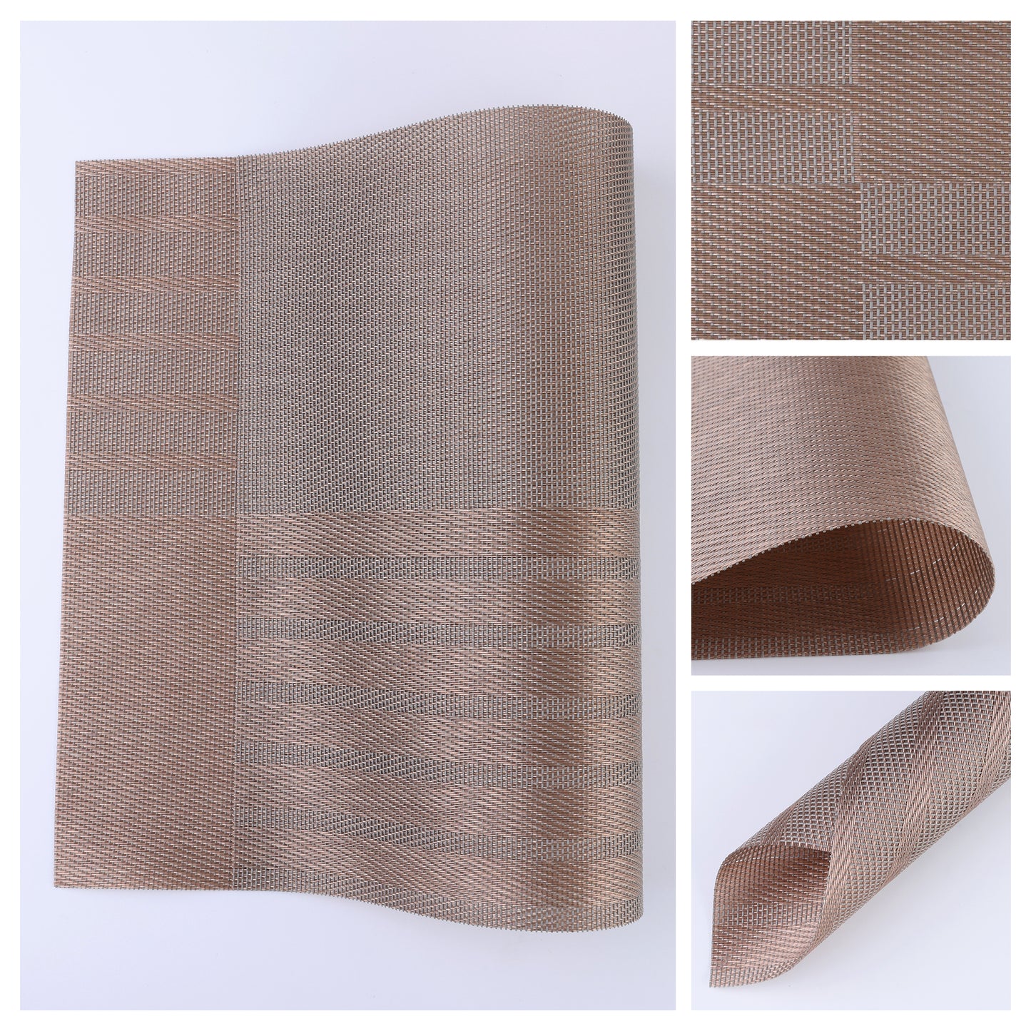 Set of 6 PVC Placemats for Kitchen Dining Table Decor Heat-resistant Wipeable 18*12in