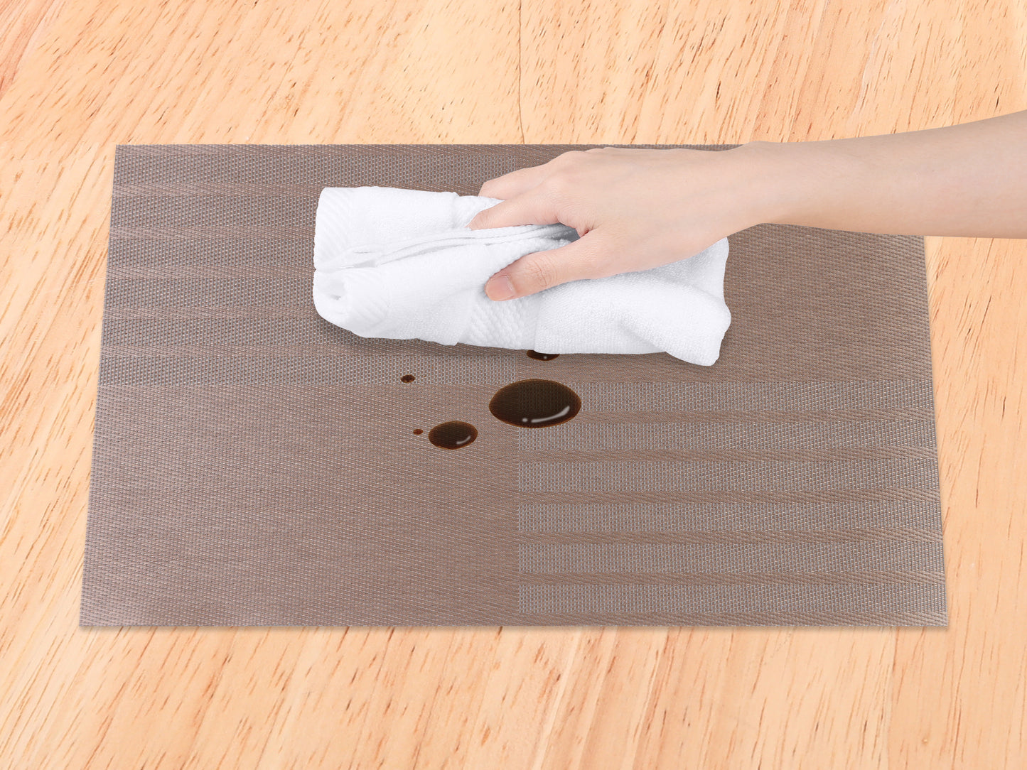 Set of 6 PVC Placemats for Kitchen Dining Table Decor Heat-resistant Wipeable 18*12in