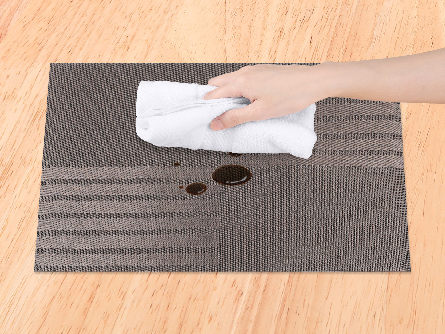 Set of 6 PVC Placemats for Kitchen Dining Table Decor Heat-resistant Wipeable 18*12in