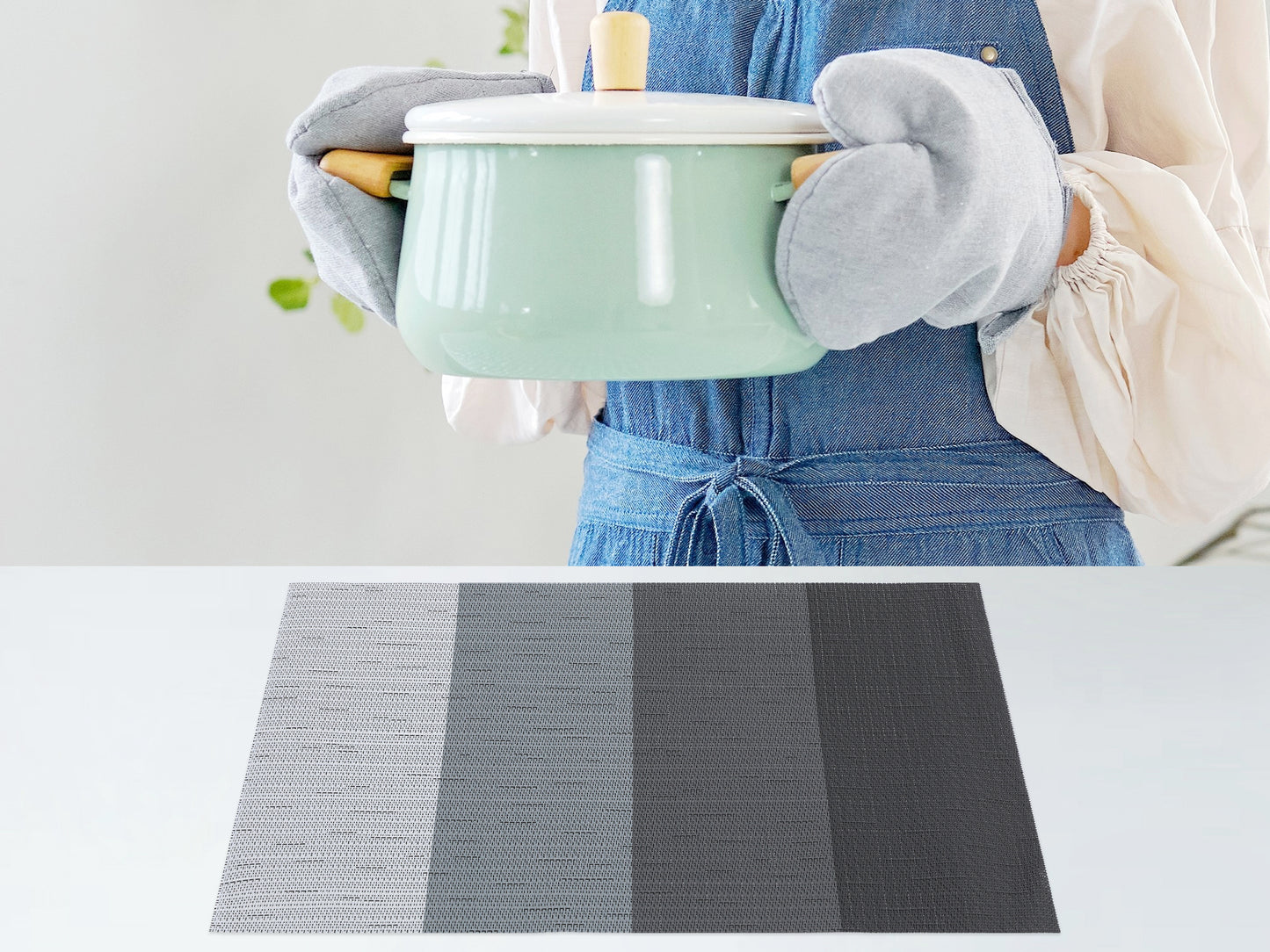 Placemats Set of 8 PVC for Dining Table Decor Indoor Outdoor Wipe Clean 18*12in