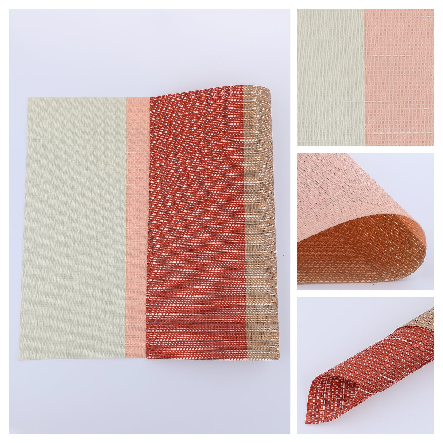Juego de 8 manteles individuales de PVC para decoración de mesa de comedor, interior y exterior, fáciles de limpiar, 45,7 x 30,5 cm
