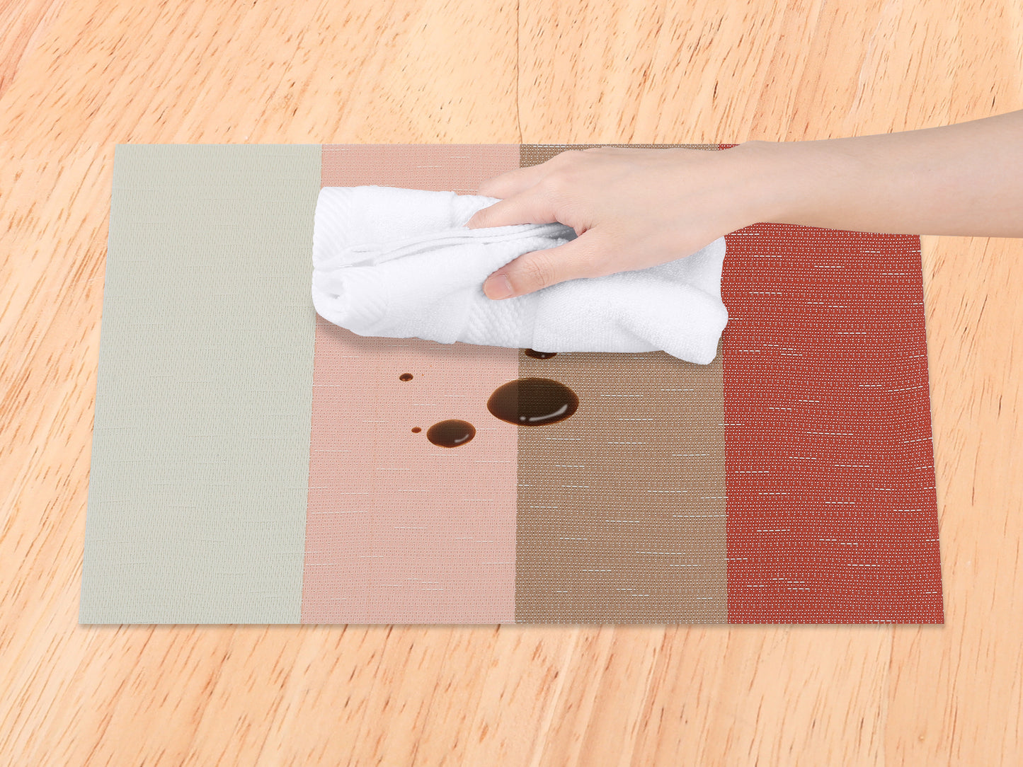 Juego de 8 manteles individuales de PVC para decoración de mesa de comedor, interior y exterior, fáciles de limpiar, 45,7 x 30,5 cm