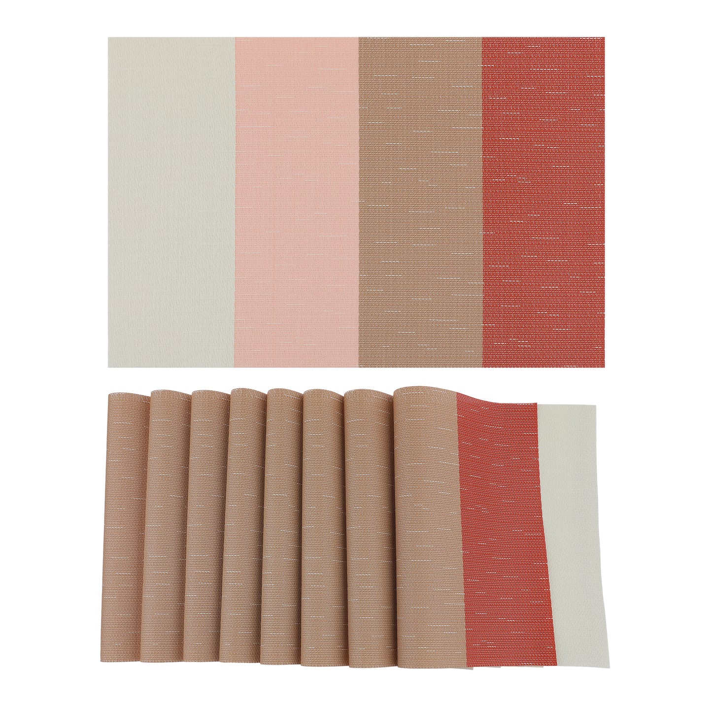 Juego de 8 manteles individuales de PVC para decoración de mesa de comedor, interior y exterior, fáciles de limpiar, 45,7 x 30,5 cm