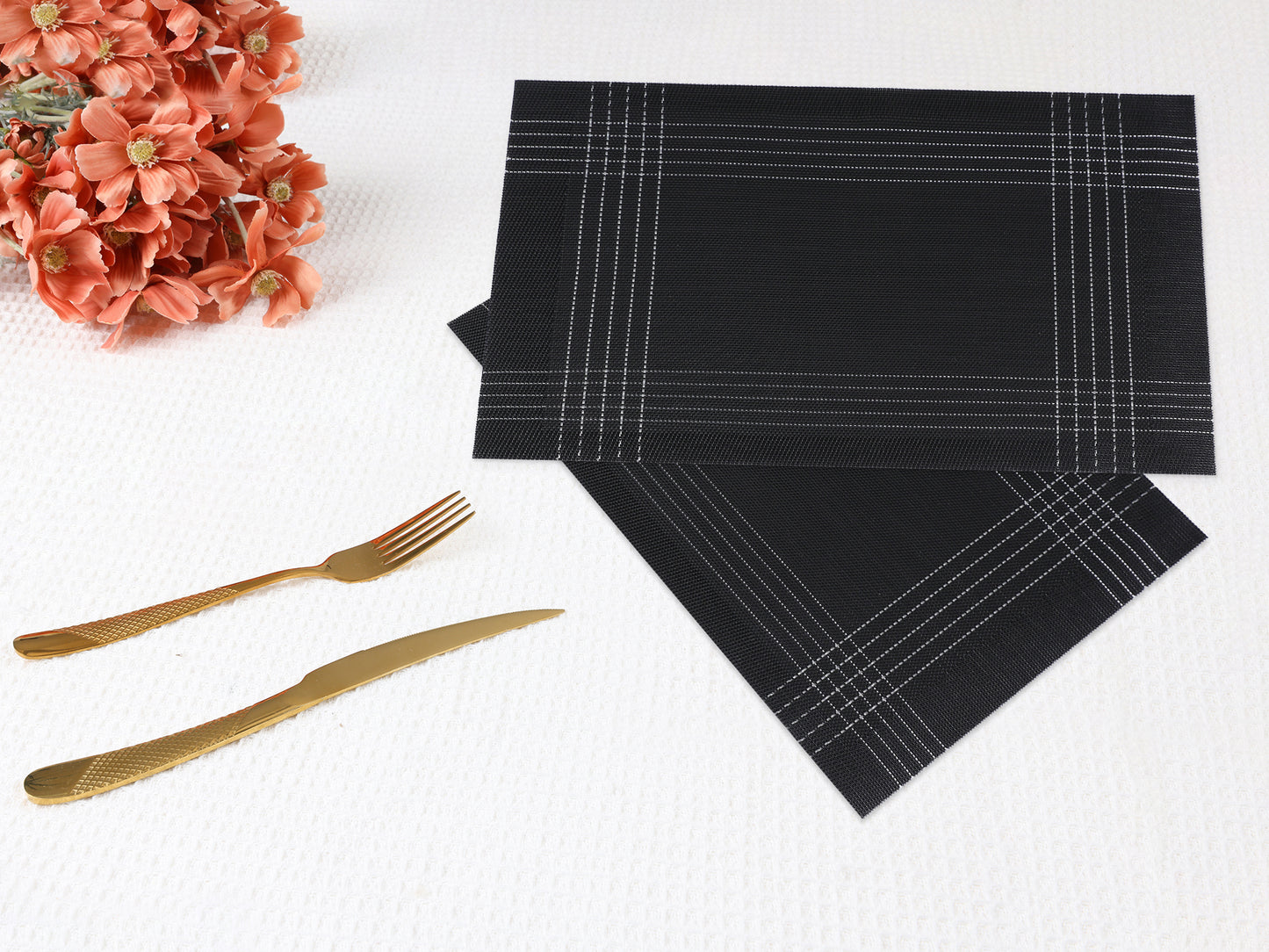 Placemats Set of 8 for Dining Table Decor Indoor Outdoor Wipe Clean 18*12in