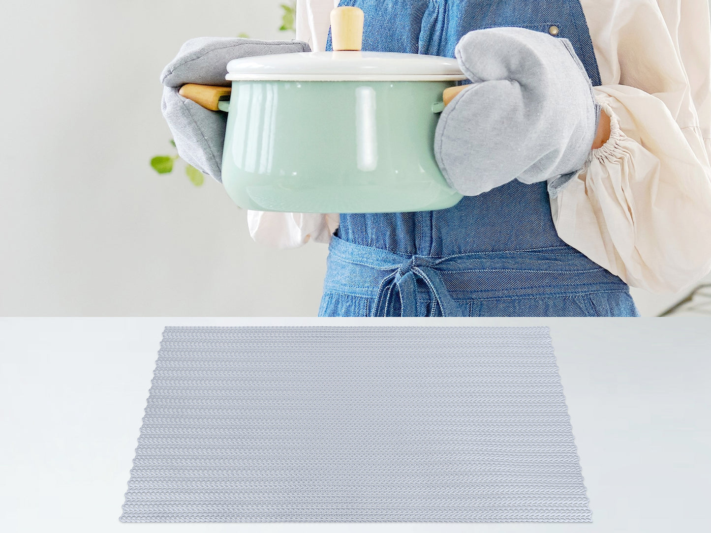 Farmhouse Placemats Set of 8 PVC for Dining Table Decor Wipe Clean 18*12in
