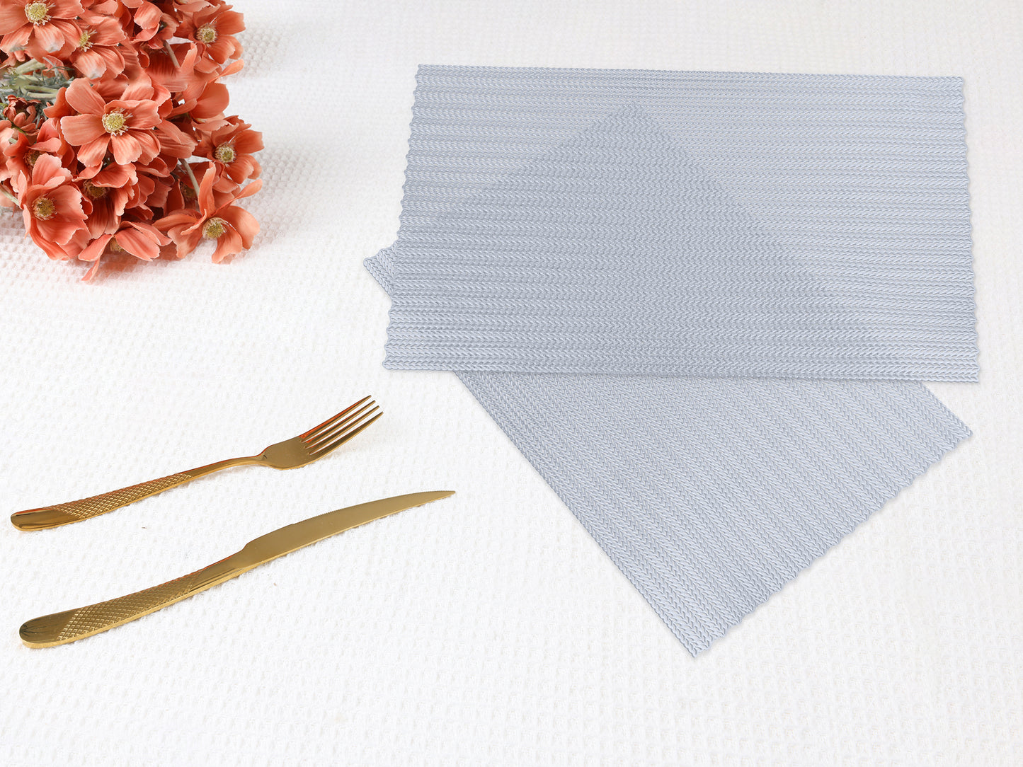 Farmhouse Placemats Set of 8 PVC for Dining Table Decor Wipe Clean 18*12in