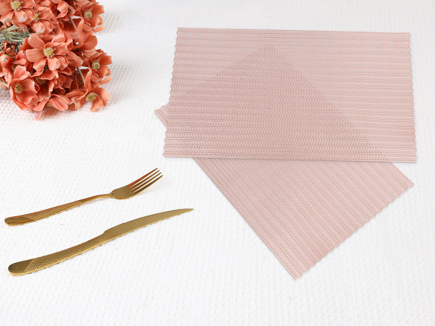 Farmhouse Placemats Set of 8 PVC for Dining Table Decor Wipe Clean 18*12in