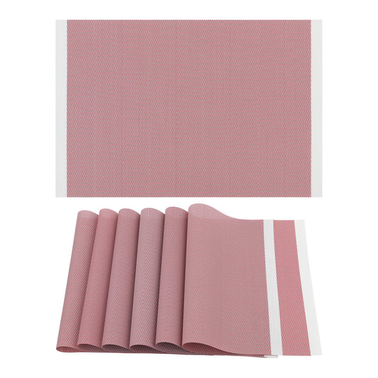 Juego de 6 manteles individuales de PVC para decoración de mesa de cocina y comedor, lavables y resistentes al calor, 45,7 x 30,5 cm