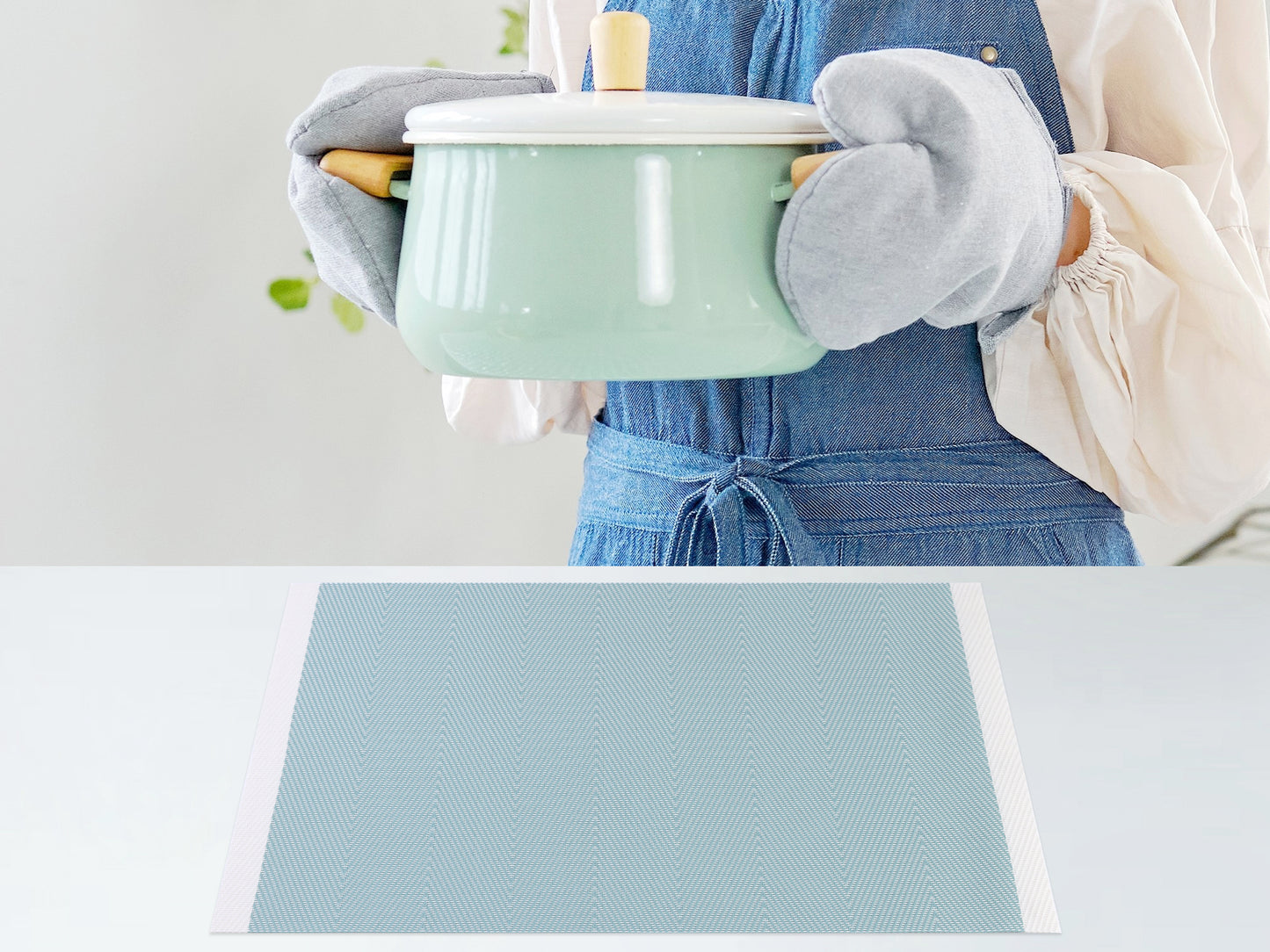 Placemats Set of 6 PVC for Kitchen Dining Table Decor Washable Heat Resistant 18*12in